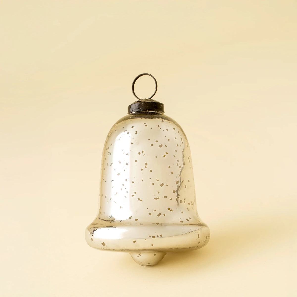 Petit ornement cloche en verre argenté | Style vintage