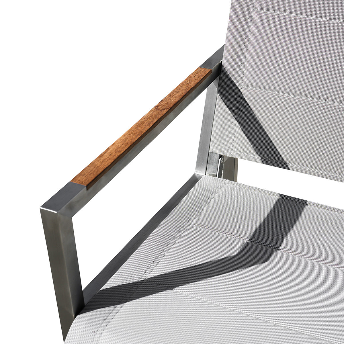 Outdoor Bistro Set 2 Pine Chairs | Stainless Steel & Teak | Sling Seat