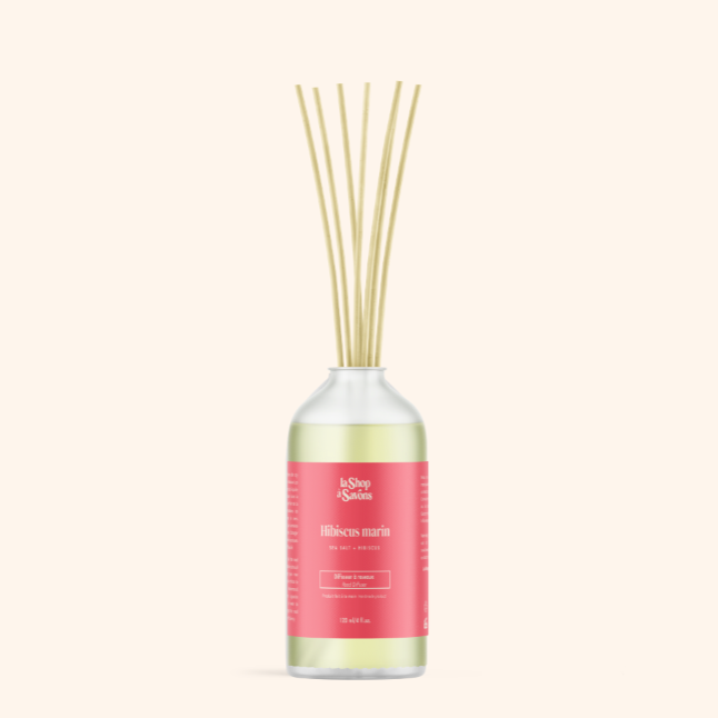 Diffuseur à roseaux Hibiscus marin | Parfum floral & marin | 120 ml | La Shop à Savons