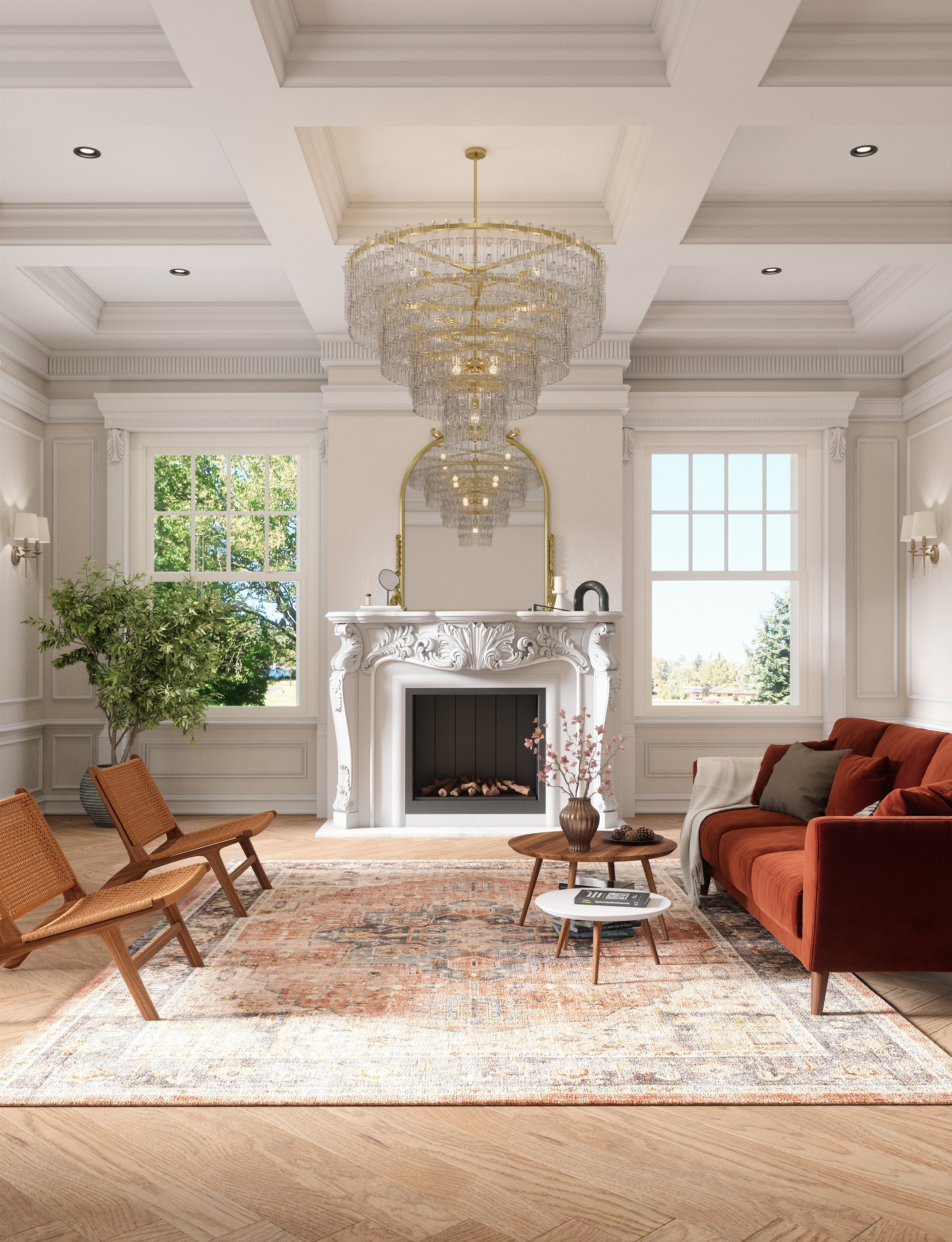 Tapis Riverra – Terracotta Noir