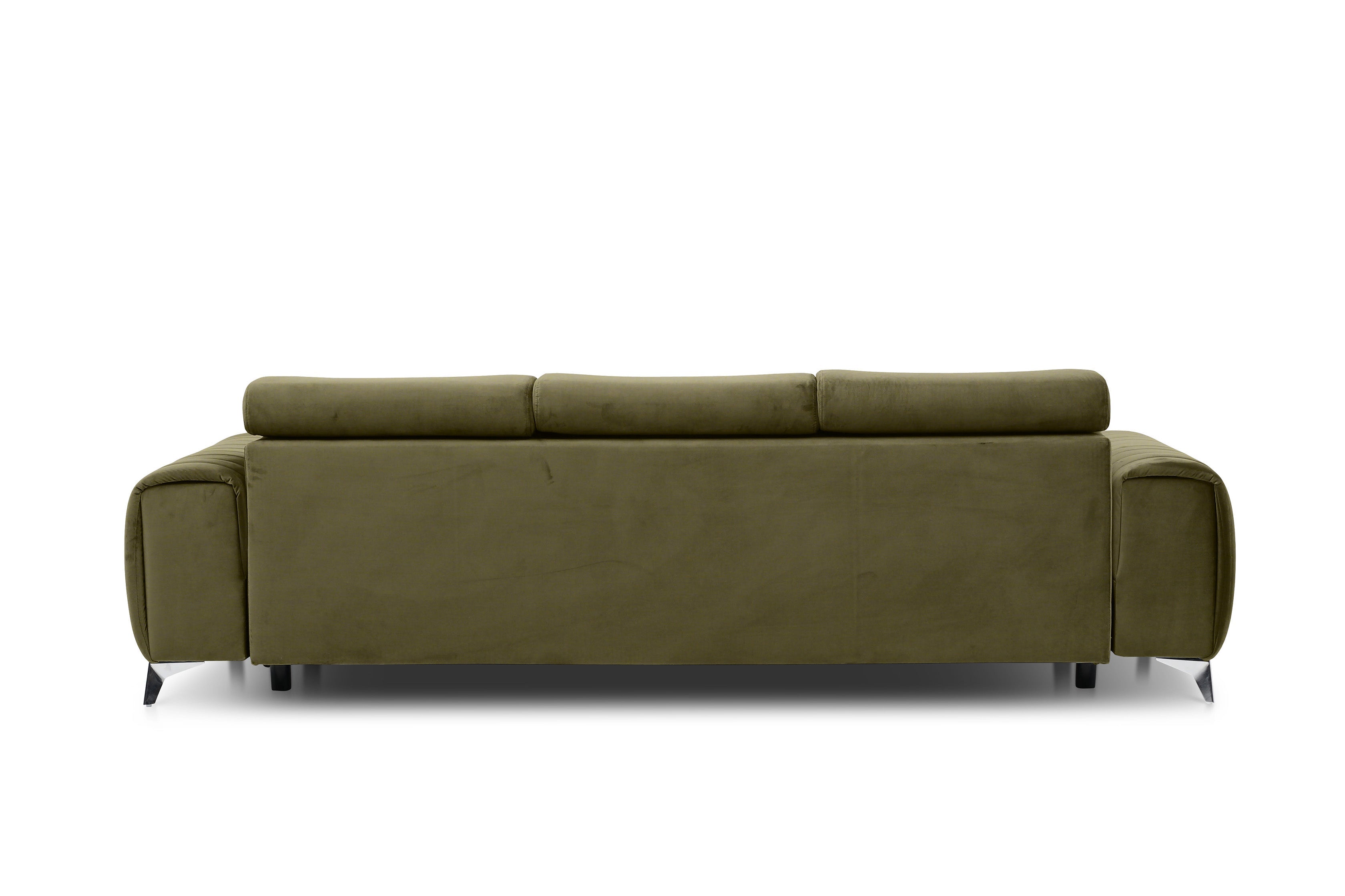 Canapé 3 places convertible Laurence en velours| Olive Green