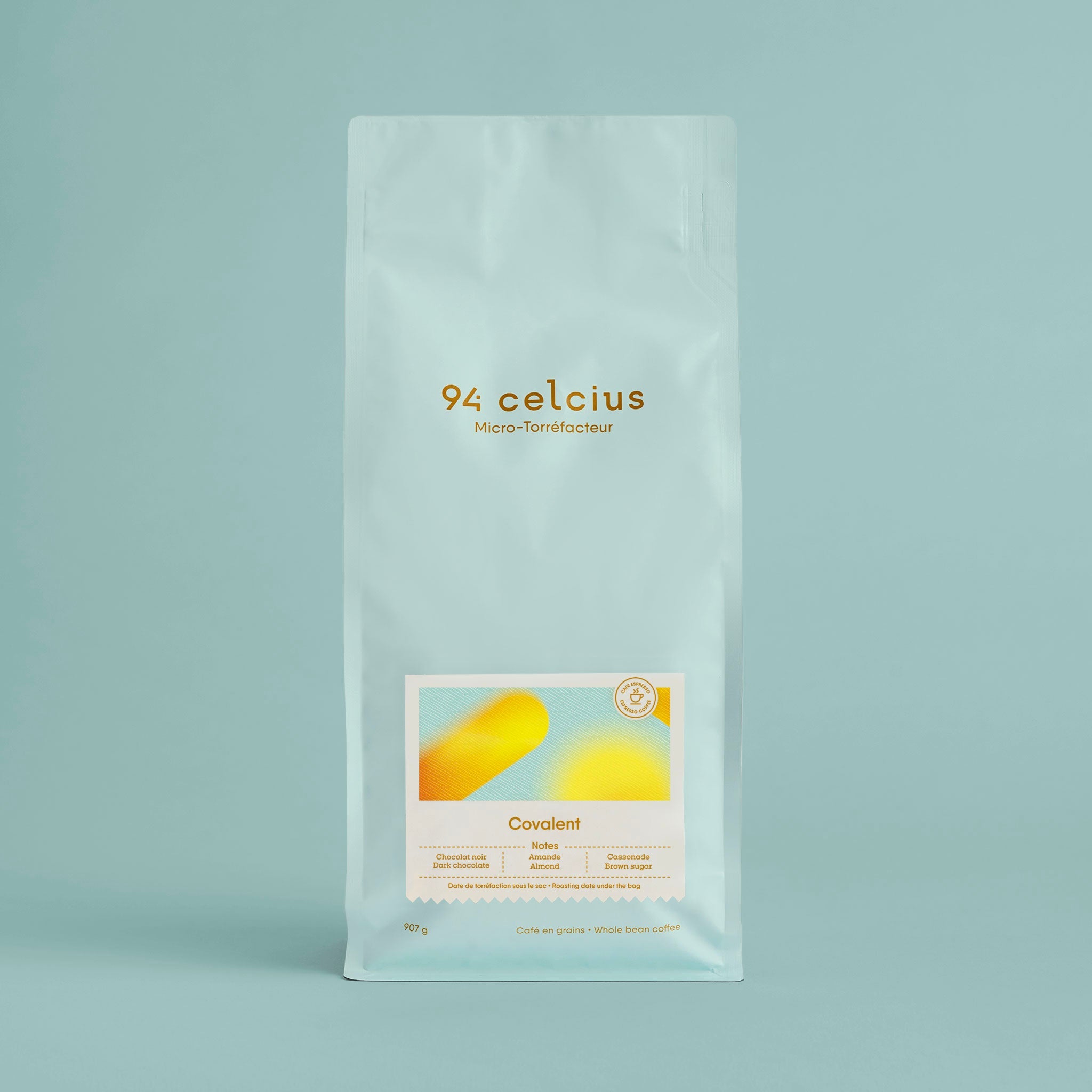 Mélange espresso Covalent | Chocolat noir, amande et cassonade | 94Celcius