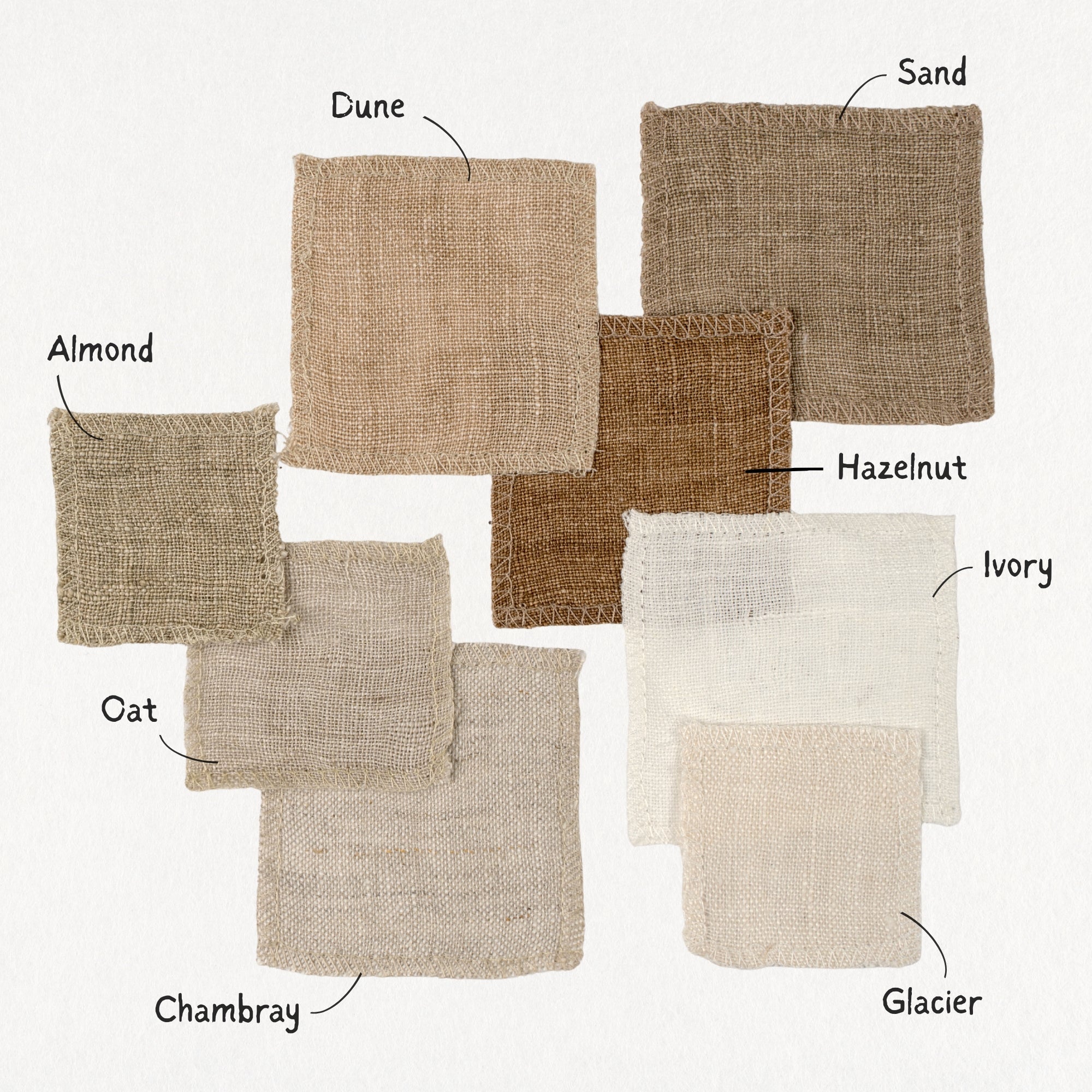 Lina hazelnut linen decorative cushion 20 x 20 | Durable Belgian linen | Indaba