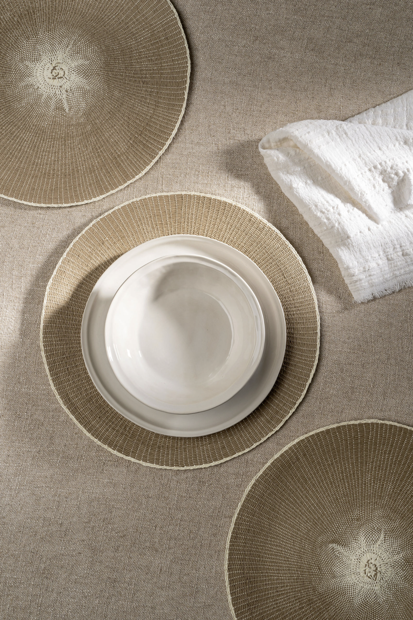 Napperon Willa Tressé à la Main | Taupe