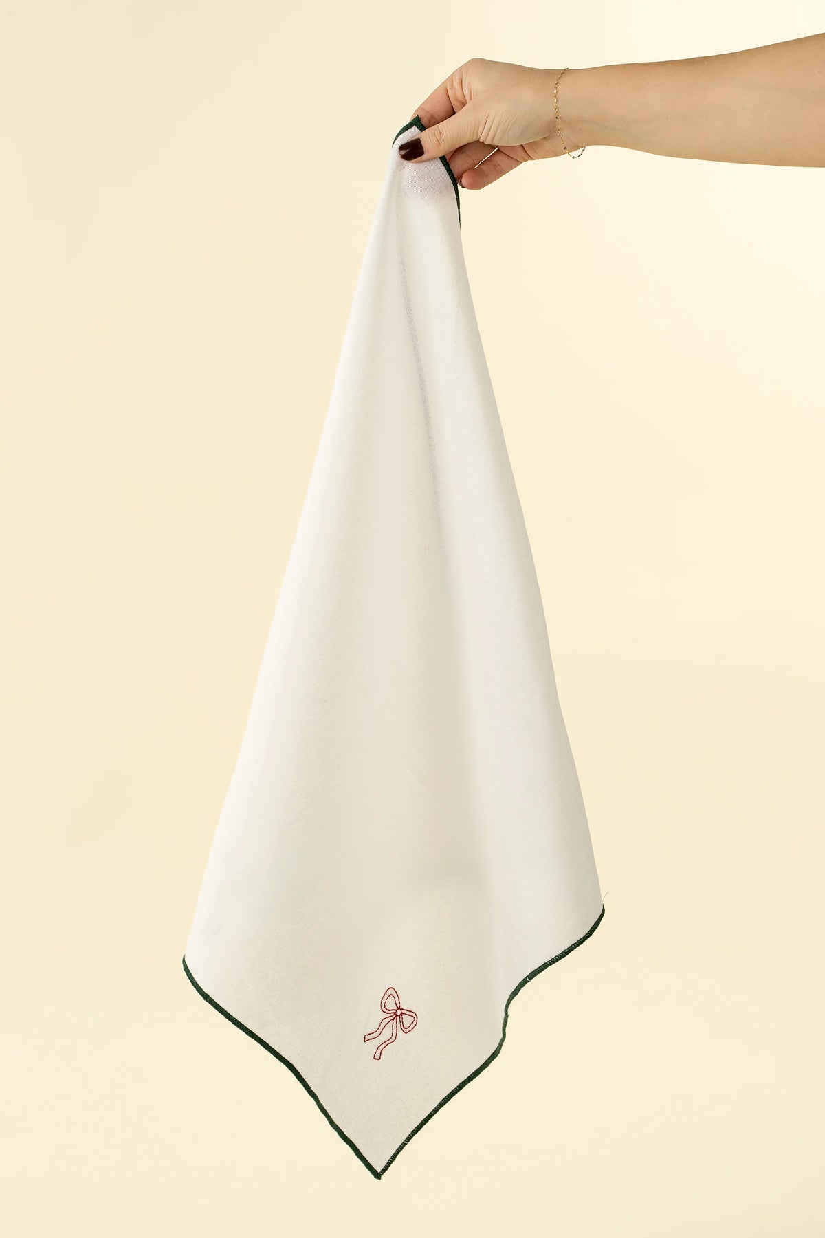 Serviettes de table brodées Holiday Toast | Ensemble de 4