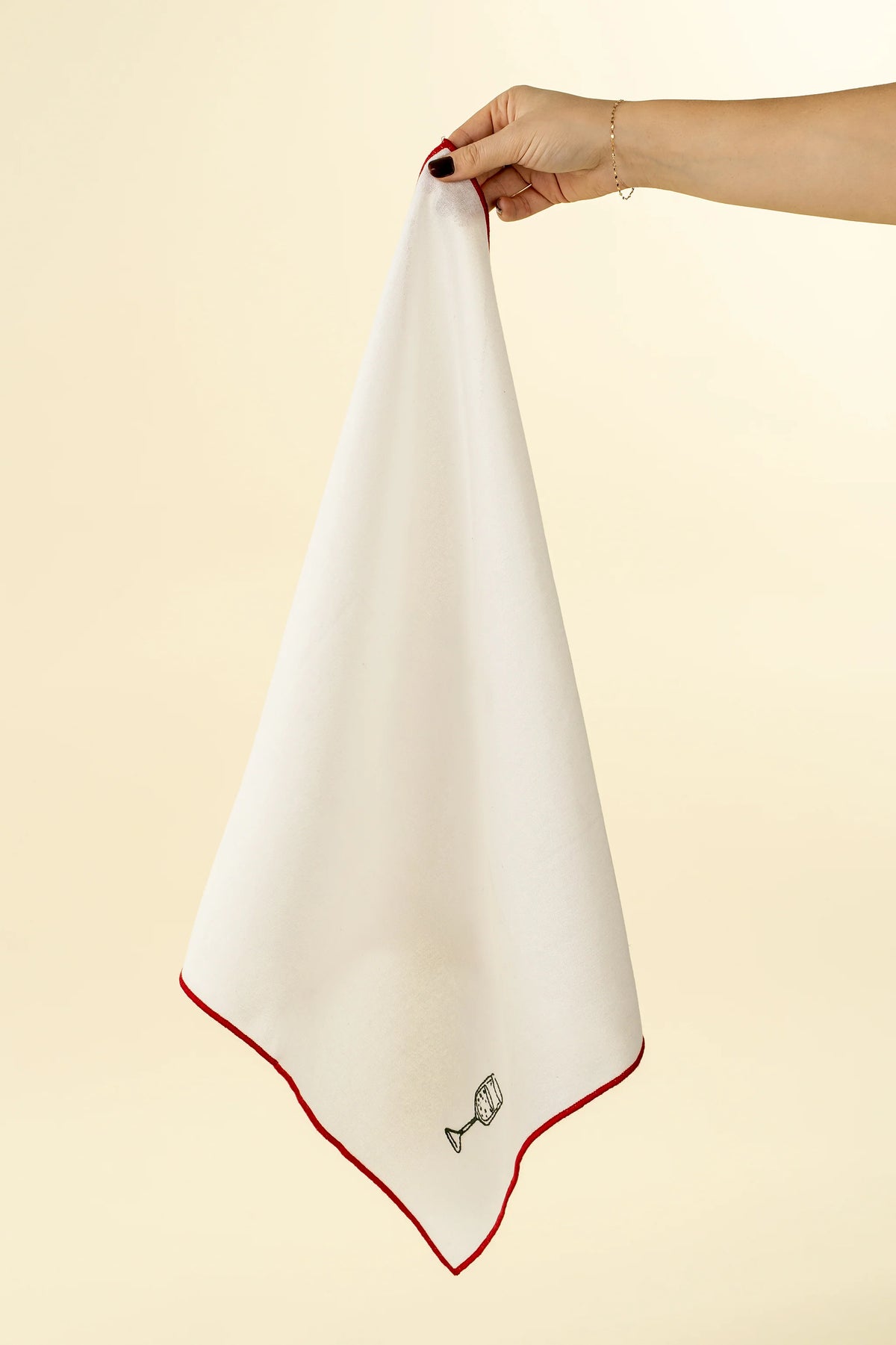 Serviettes de table brodées Holiday Toast | Ensemble de 4