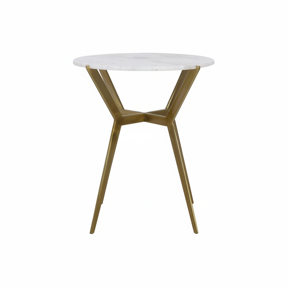 Table d’appoint ronde Sevi en Marbre | Pieds en Aluminium
