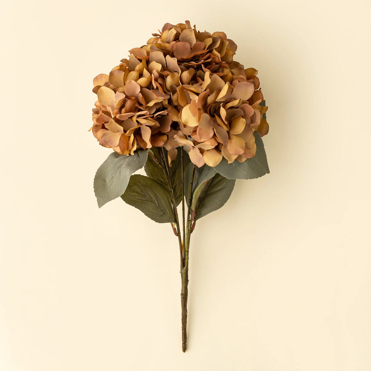 Tige d’hortensia artificiel orange brûlé | Fleurs d’automne