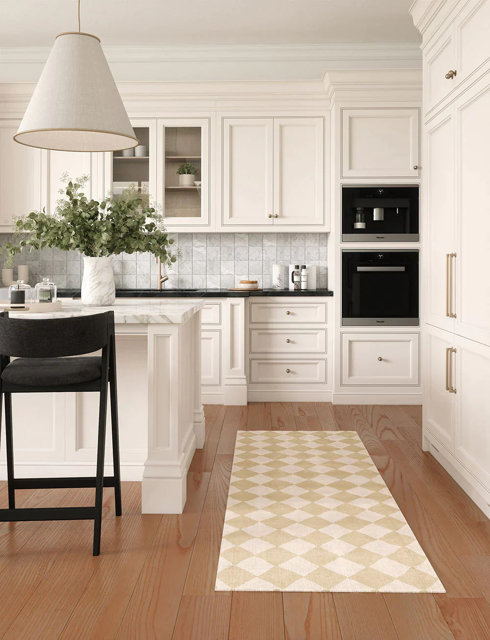 Tapis Trestres Naturel & Ivoire | Motif Marocain à Carreaux