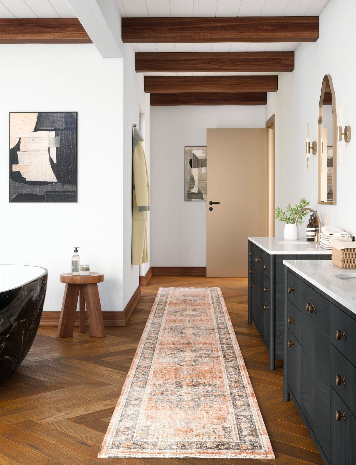 Tapis Riverra – Terracotta Noir