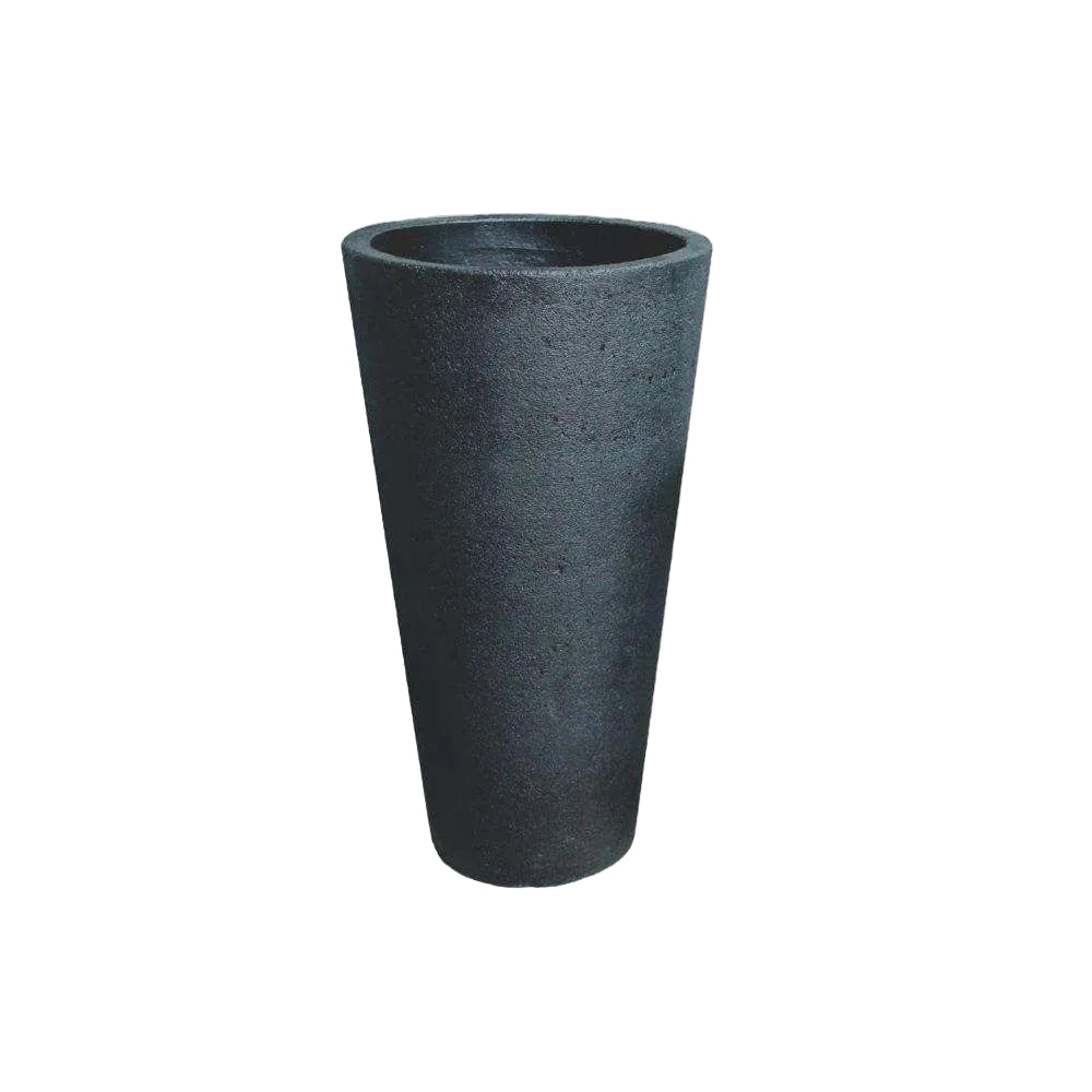 Cache-pot Vaneto en ciment noir moderne
