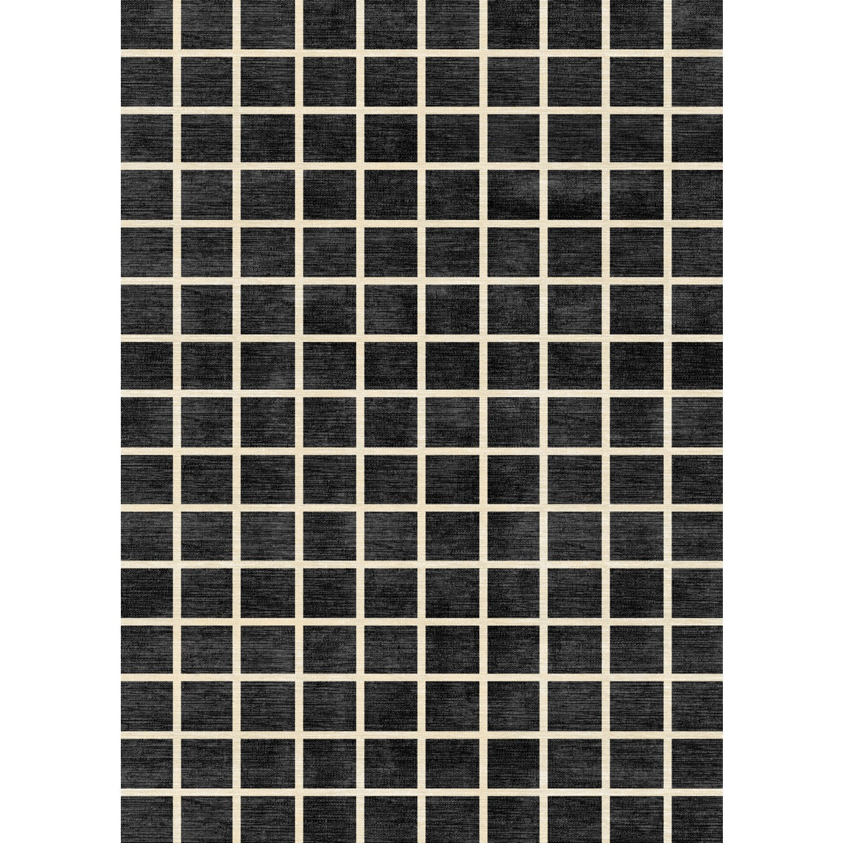 Tapis Caper Noir & Naturel à Carreaux | Design Moderne