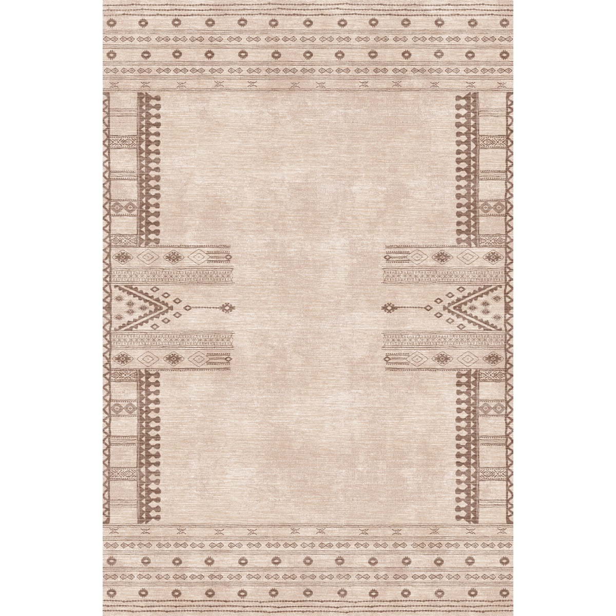 Tapis Mazela beige naturel & brun | Inspiration persane minimaliste