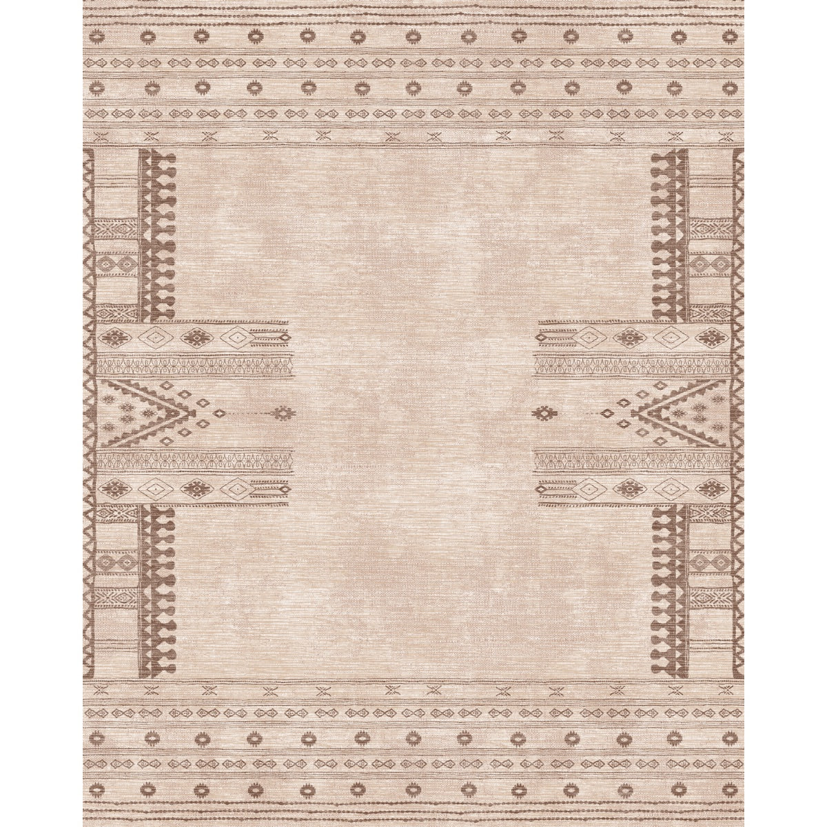 Tapis Mazela beige naturel & brun | Inspiration persane minimaliste
