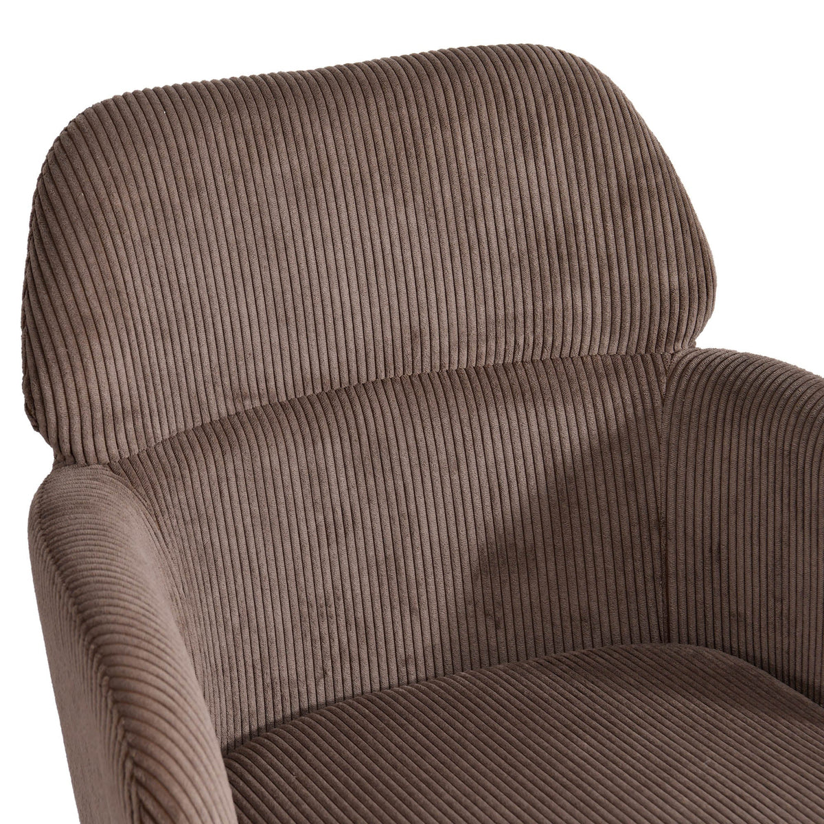 Tabouret Aria | Velours côtelé brun | Pieds en fer