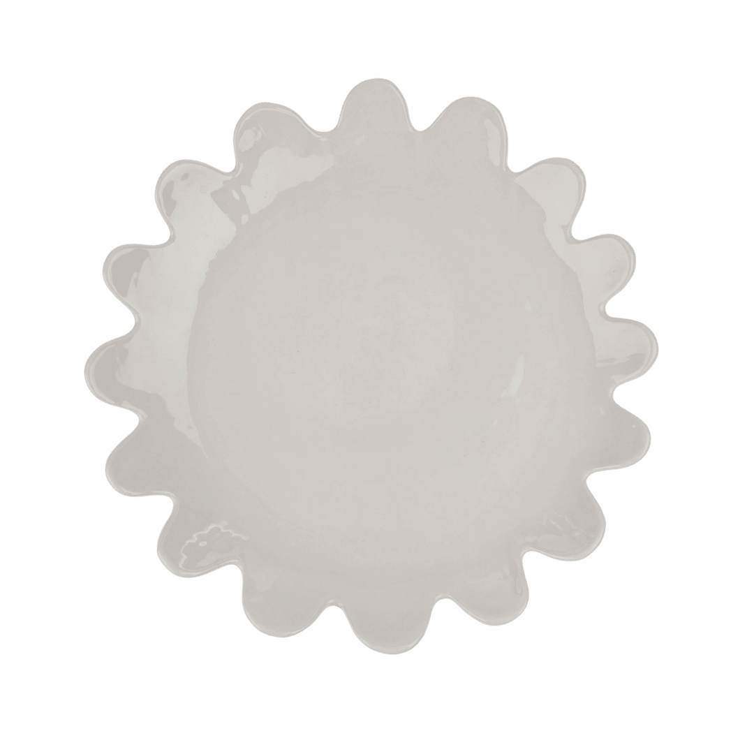 Assiette de Service Festonnée en Grès | Fait Main - Les Trouvailles de JustineIndaba Home