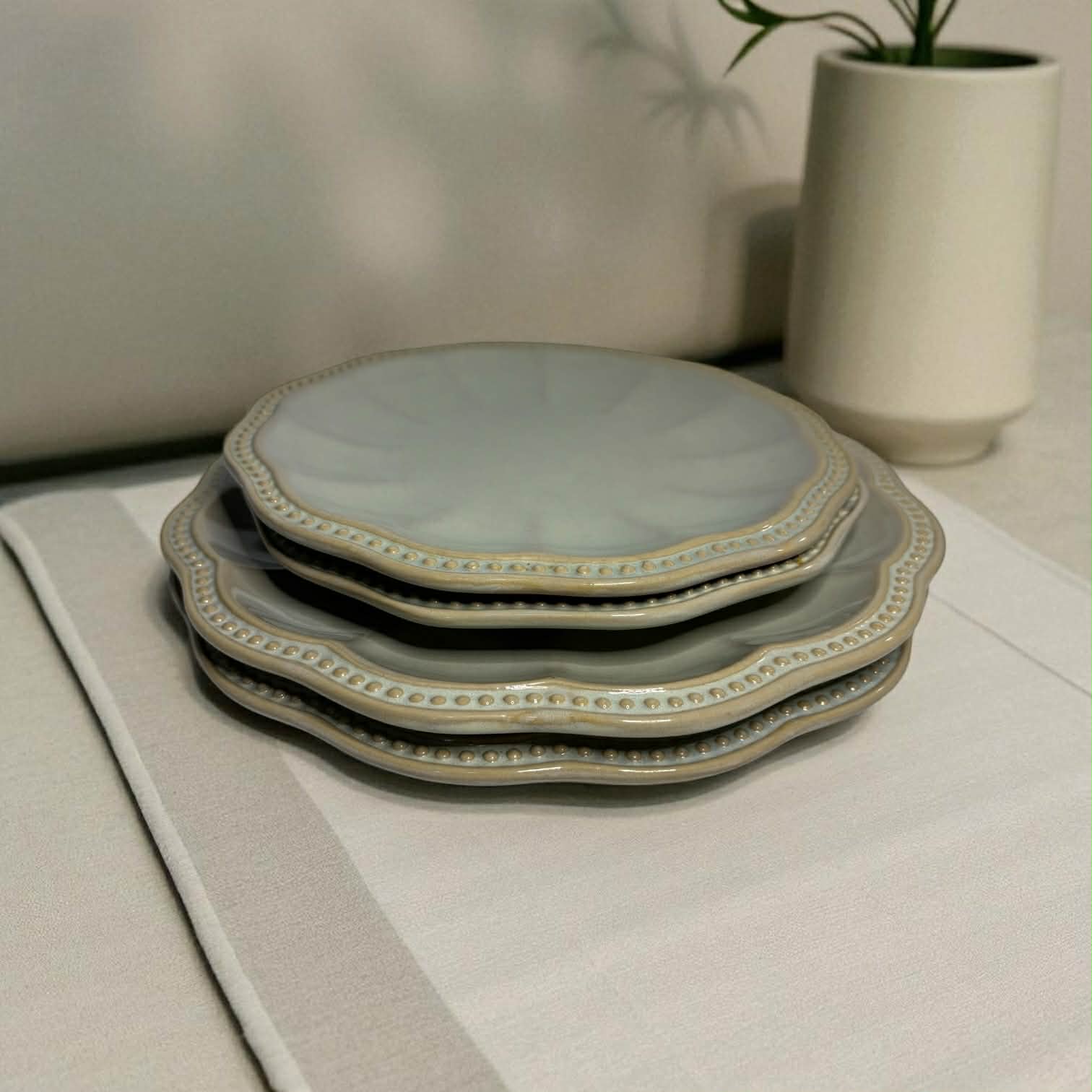 Assiettes festonnées | Ensemble de 4 - Les Trouvailles de JustineLes Trouvailles de Justine