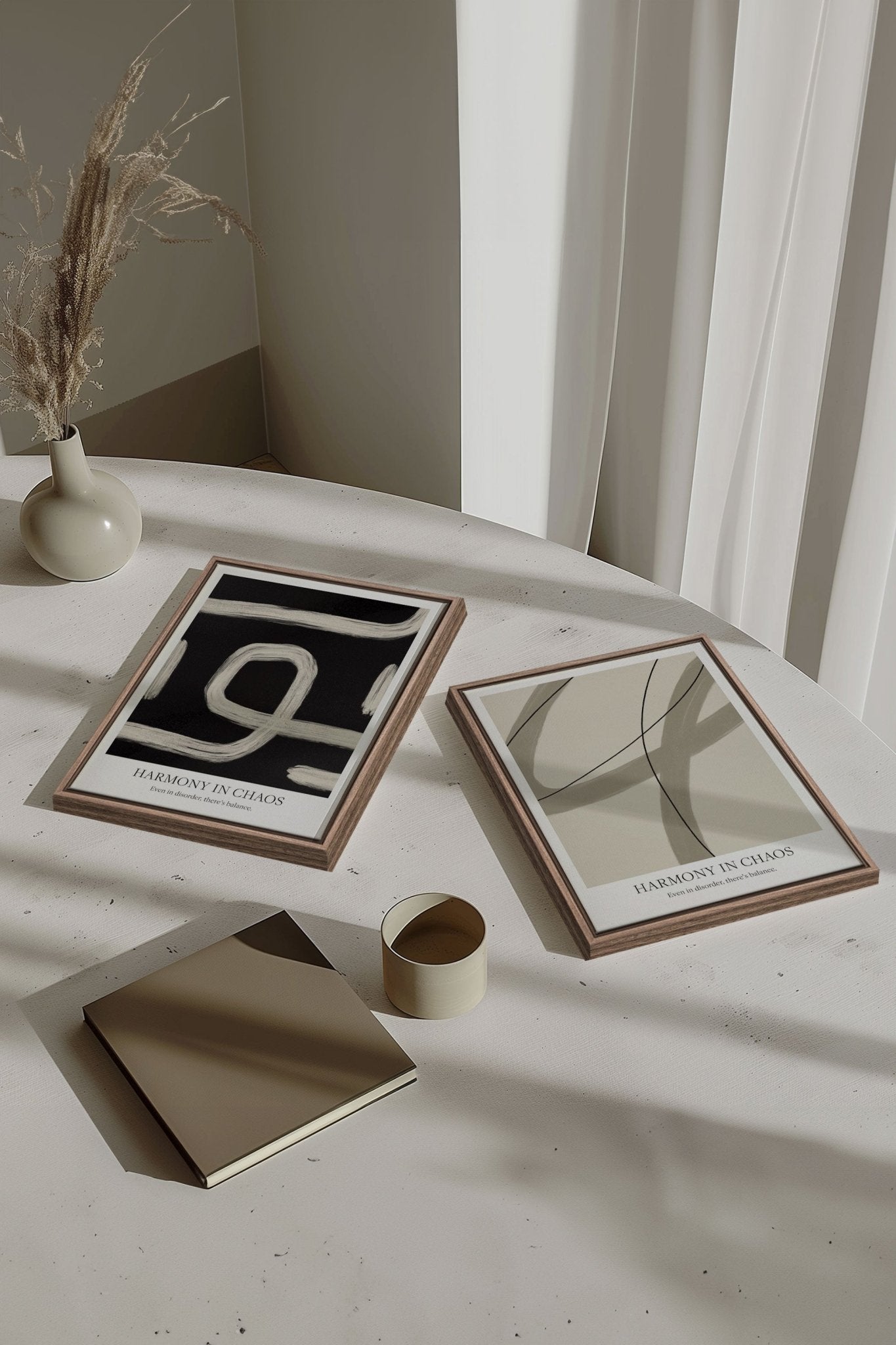 BALANCED FLOW DUO (2 Oeuvres sur toile étirée) - Les Trouvailles de JustineDuo & TrioOleka Canvas2 toiles 9x12Bois Oak