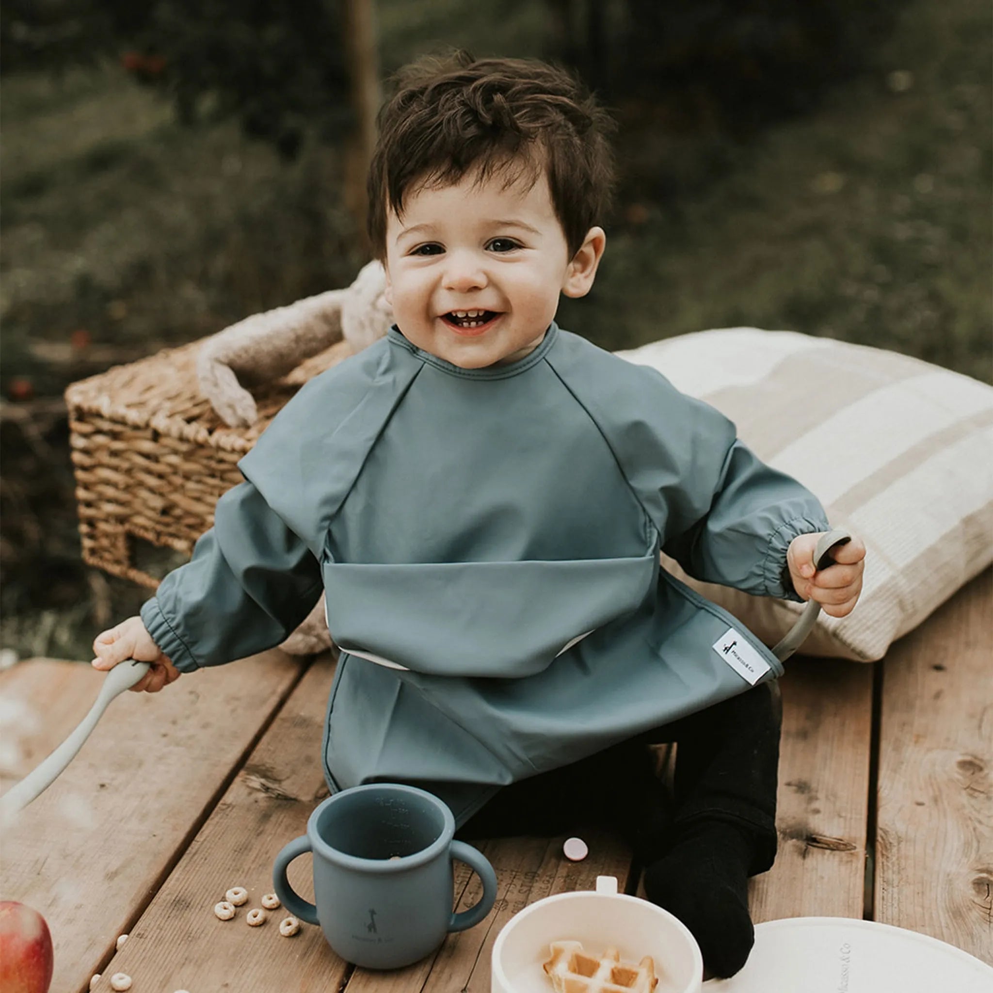 Bavette à manches longues avec pochette intégrée - Les Trouvailles de JustineBébés et tout - petitsMicassoandcoOursonS - 6 - 24 mois