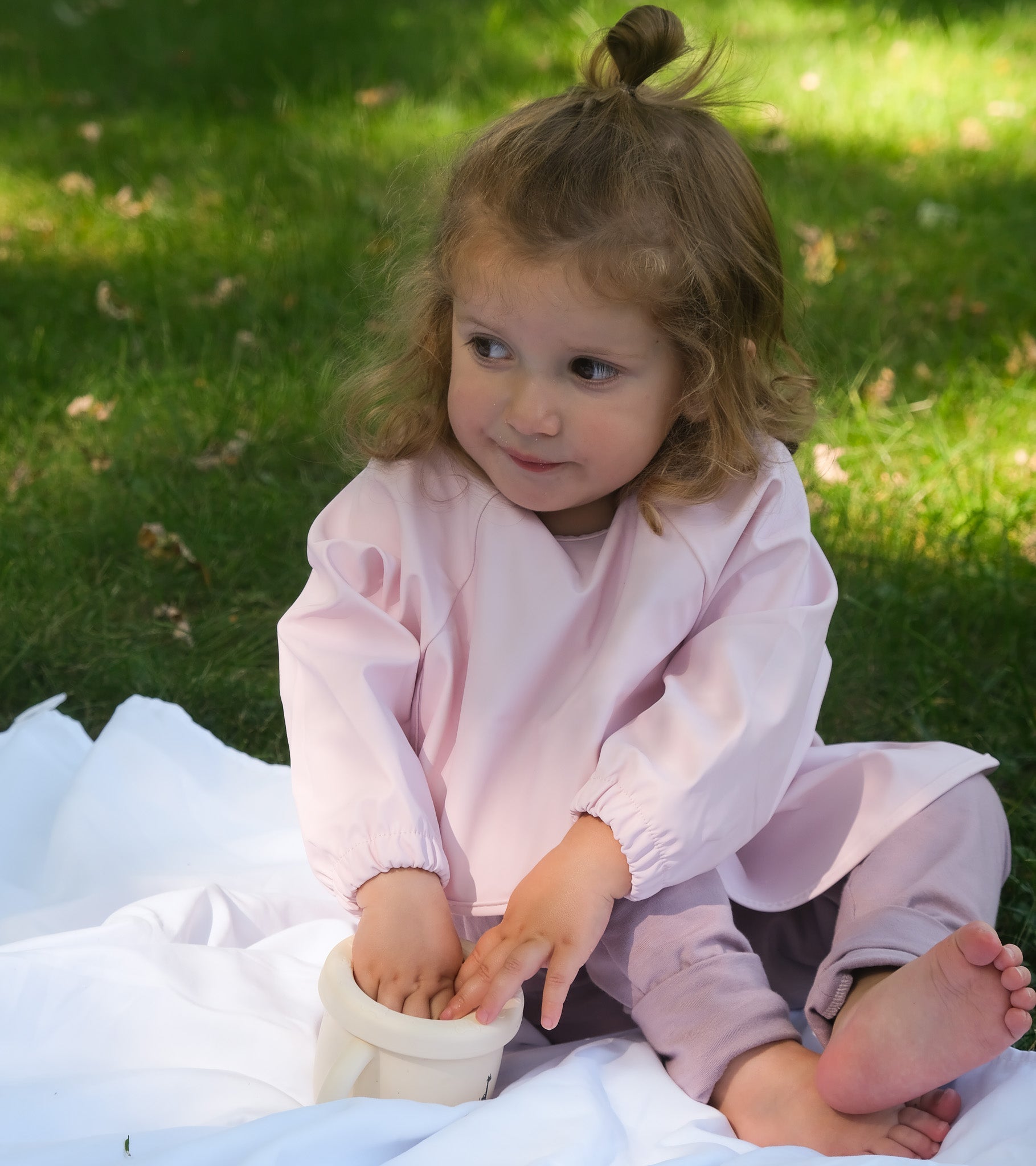 Bavette à manches longues avec pochette intégrée - Les Trouvailles de JustineBébés et tout - petitsMicassoandcoRose bonbonS - 6 - 24 mois