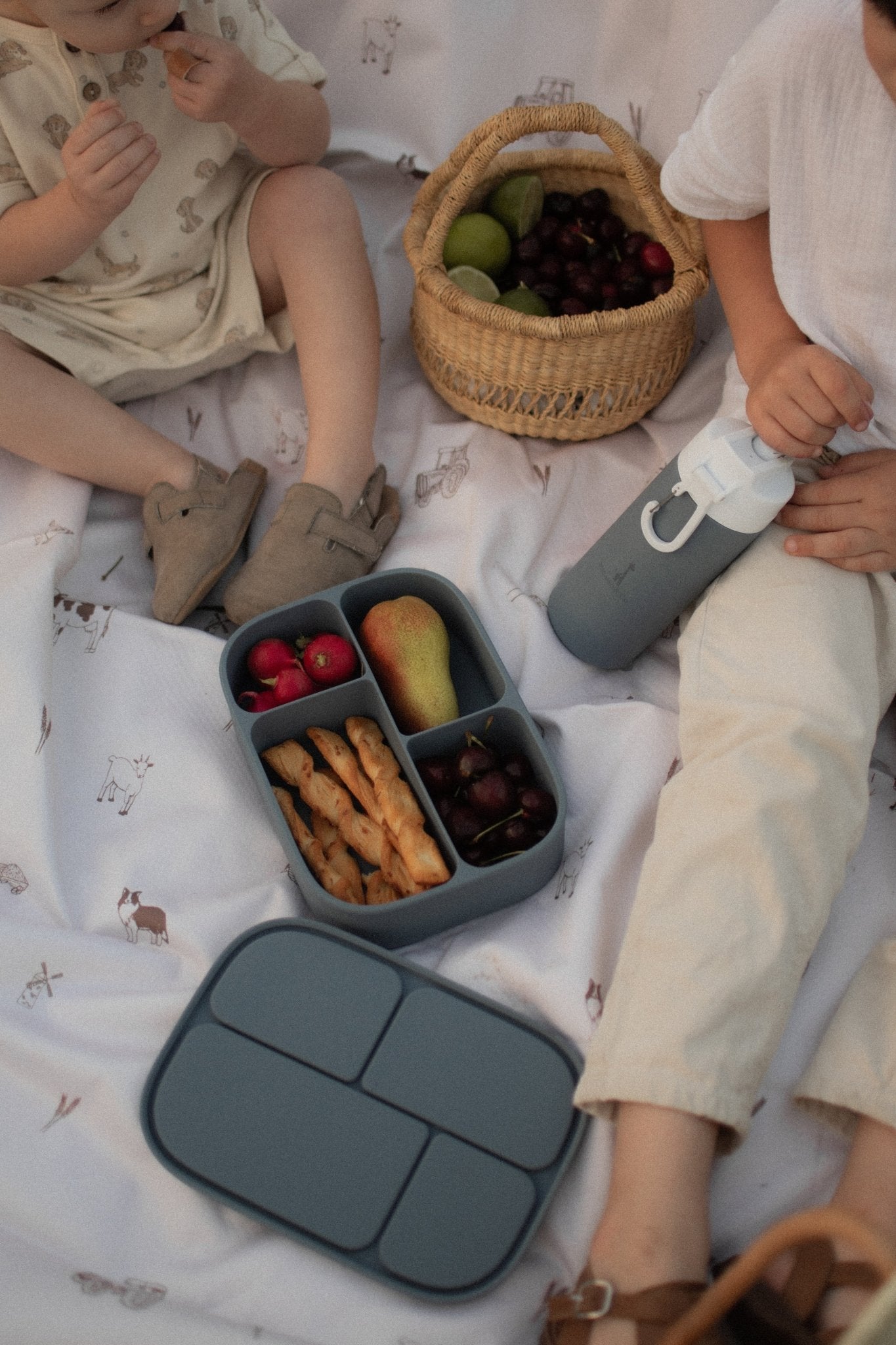 Boîte à lunch bento en silicone - Les Trouvailles de JustineBébés et tout - petitsMicassoandcoBlanc crème
