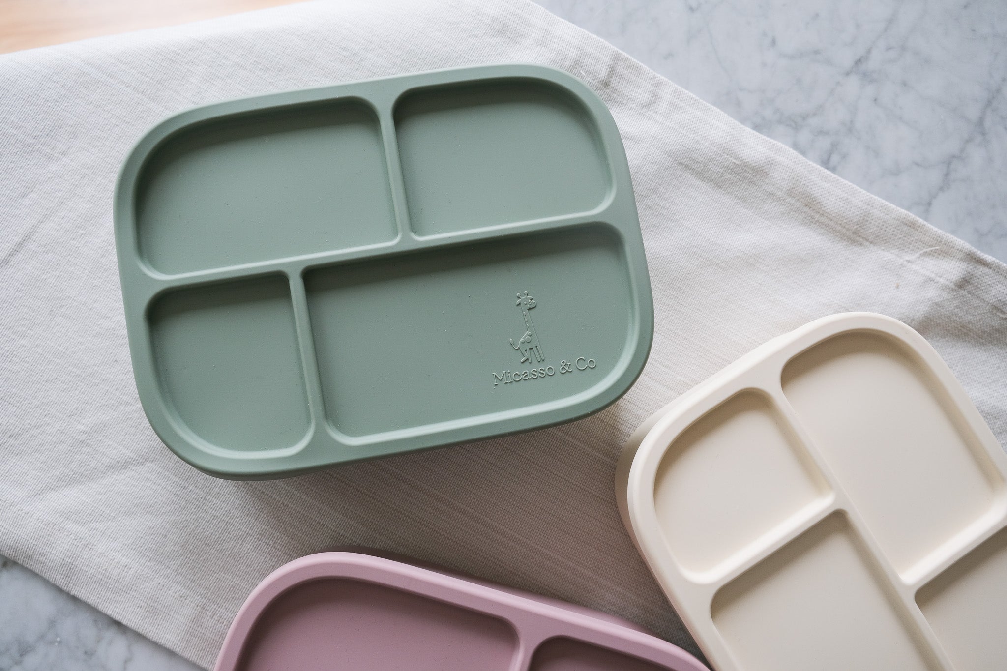 Boîte à lunch bento en silicone - Les Trouvailles de JustineBébés et tout - petitsMicassoandcoVert tendre
