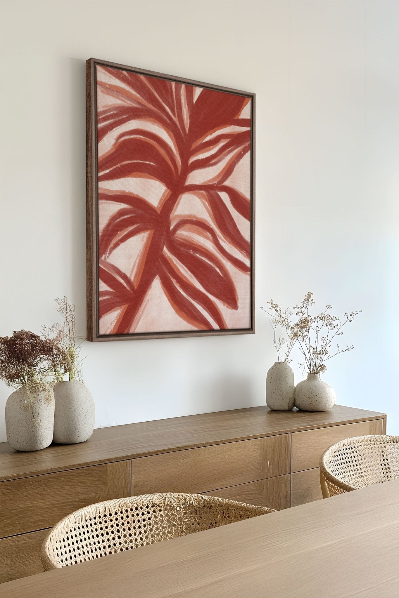 BOTANIC FLAME, Oeuvre sur toile étirée - Les Trouvailles de JustinecanvasOleka Canvas12x16Bois Oak