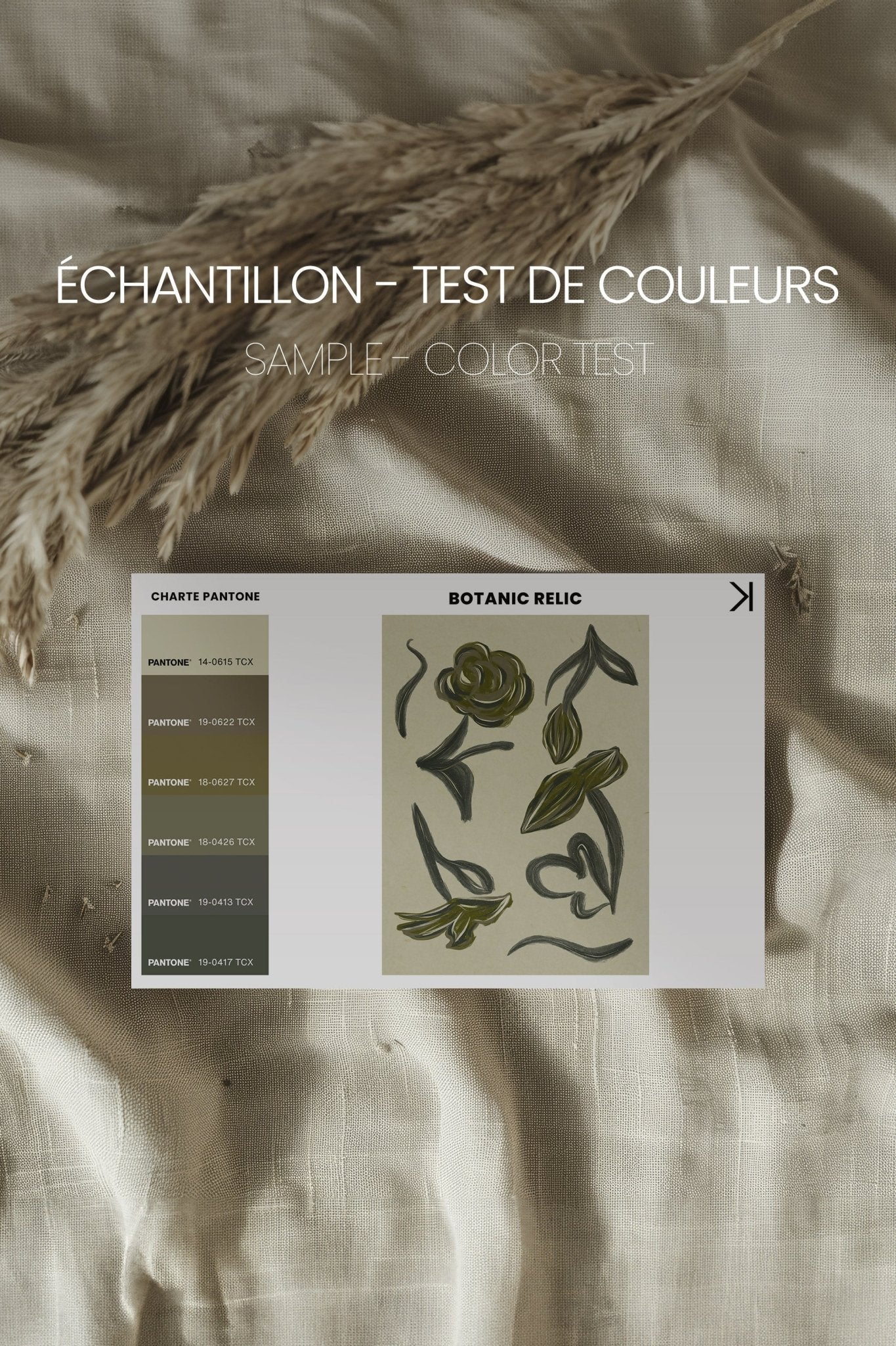 BOTANIC RELIC, Oeuvre sur toile étirée - Les Trouvailles de JustinecanvasOleka CanvasÉchantillon - Test de couleursSans Cadre - Monté Galerie