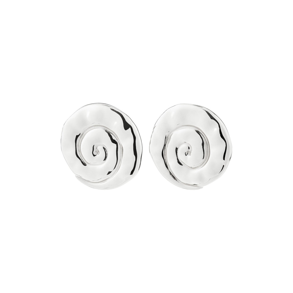 Boucles d’oreilles coquillage HAZE plaqué argent, motif spirale rond, 20 mm