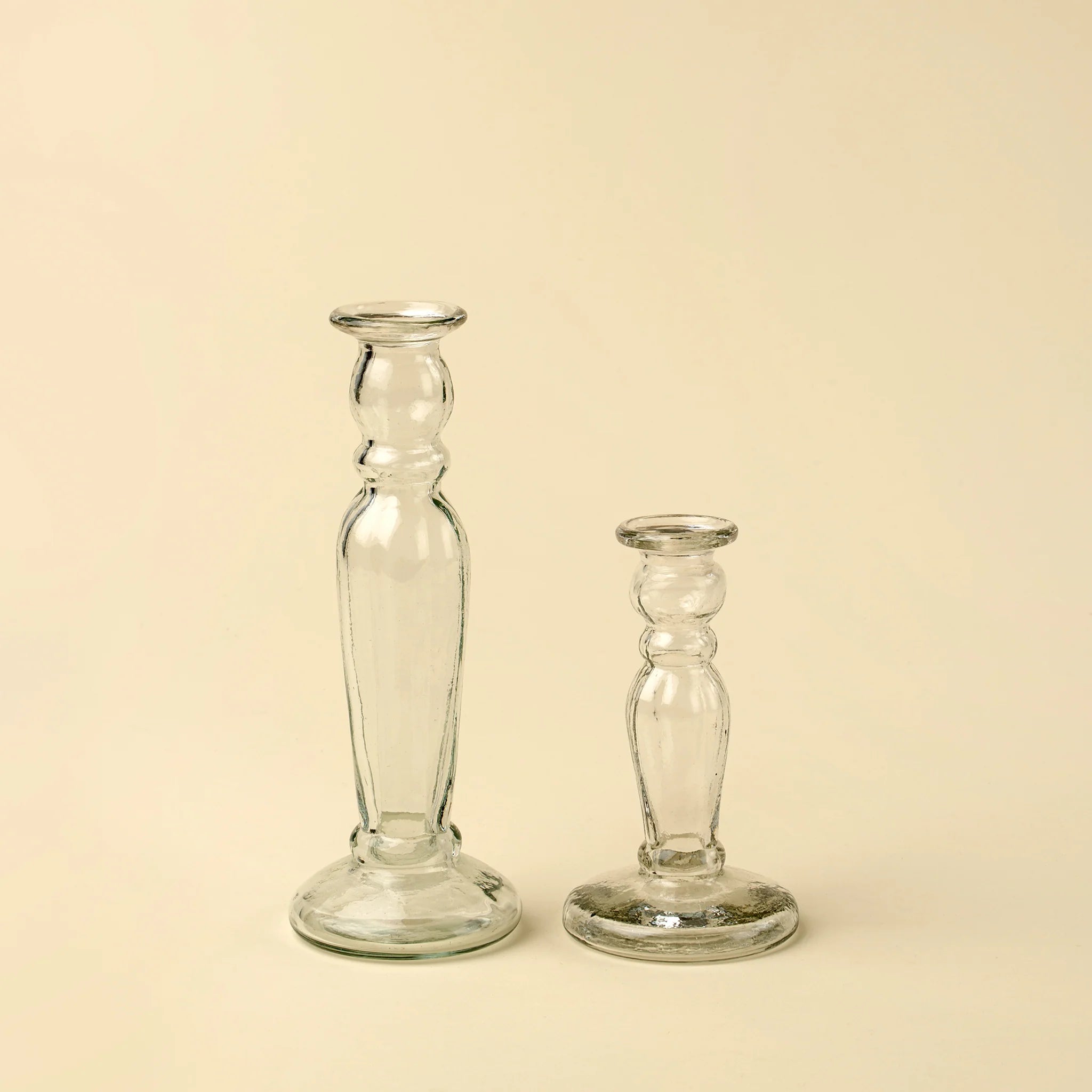 Bougeoir Vero en verre recyclé, Petit | Transparent | Fait à la main | Décoration artisanale | Indaba - Les Trouvailles de JustineIndaba Home