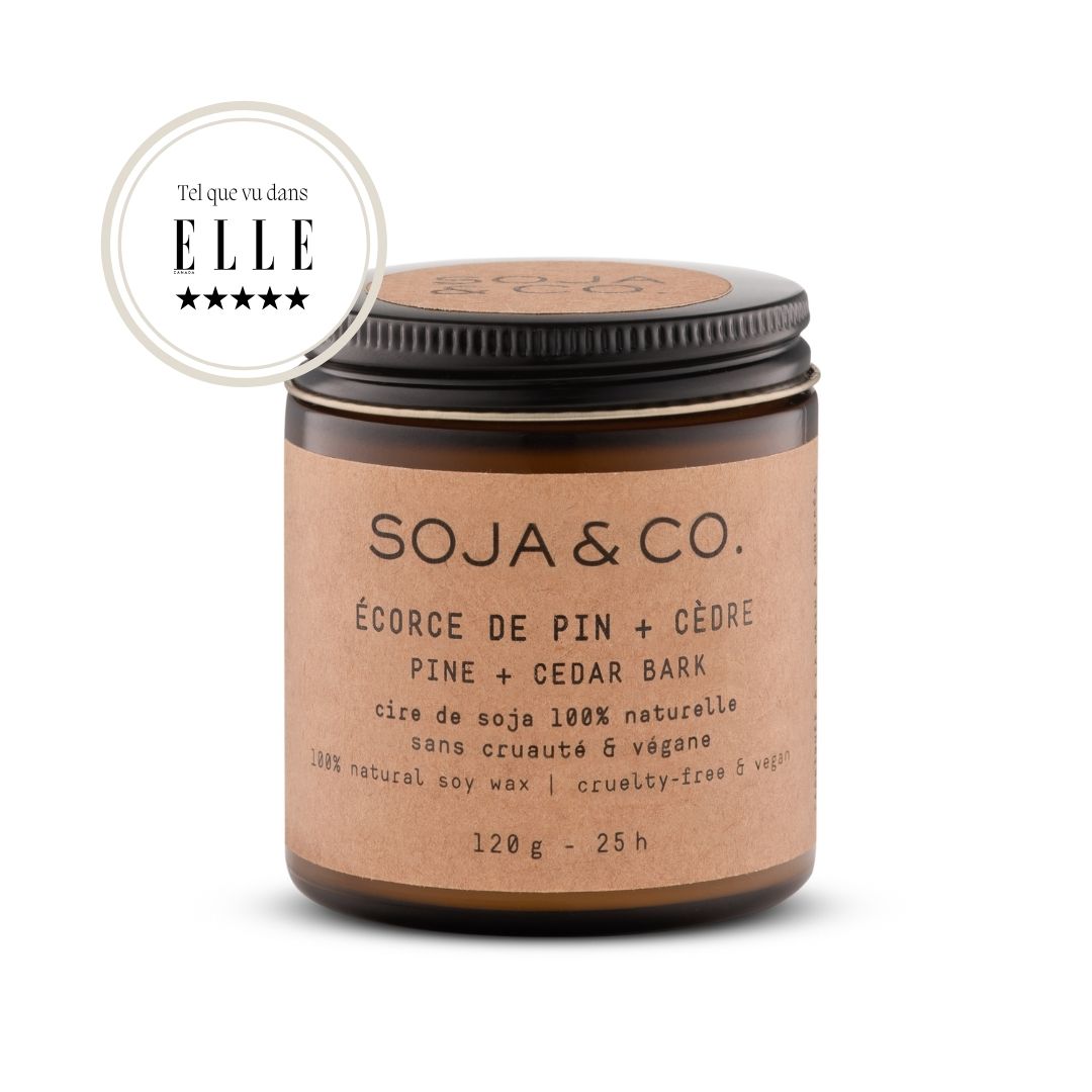 Bougie Écorce de pin & cèdre | Fragrance boisée et réconfortante | SOJA&CO