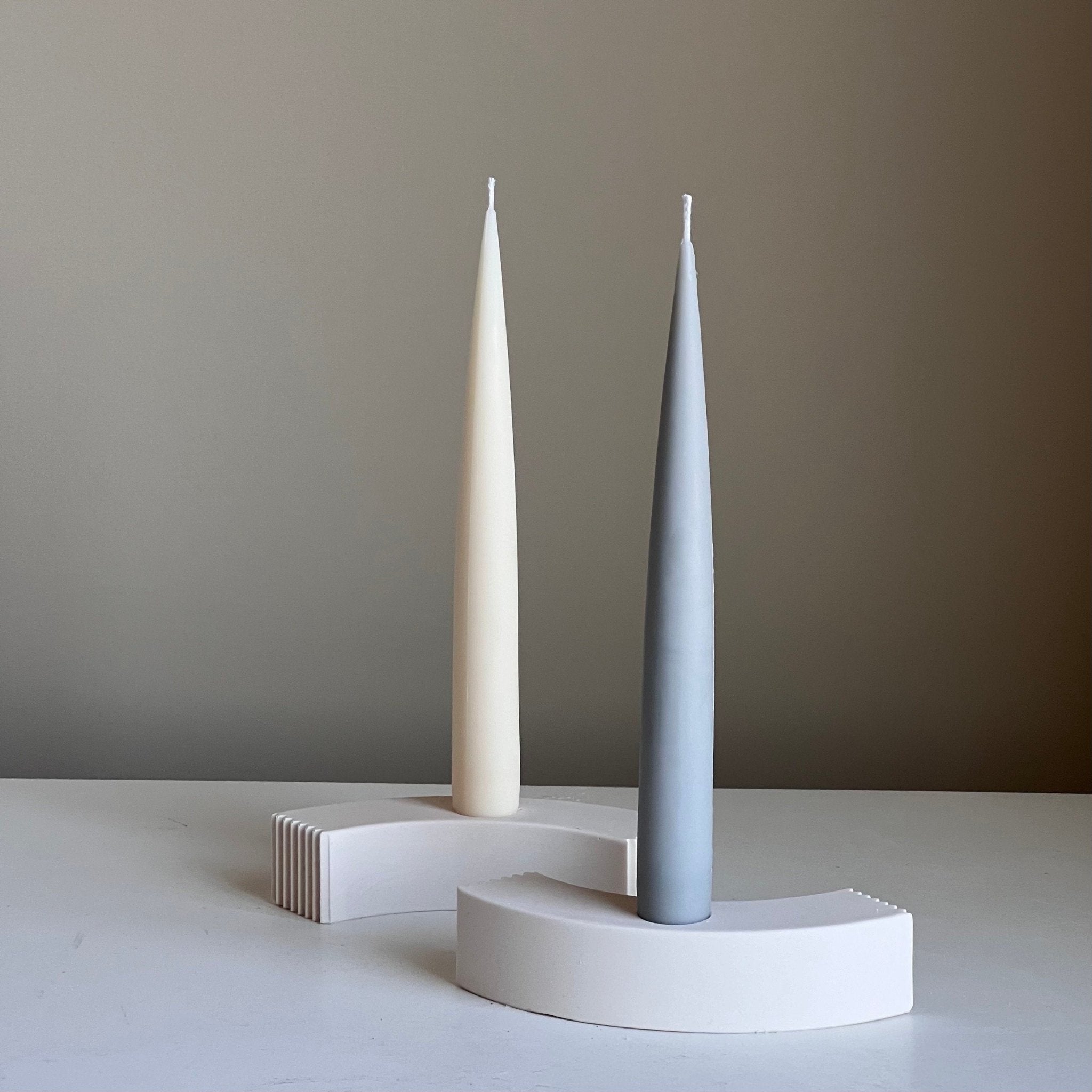 Bougie fine classique en cire de soja faite à la main | Bougie de dîner pastel non parfumée | Estelle Studio - Les Trouvailles de JustineEstelle StudioAsh