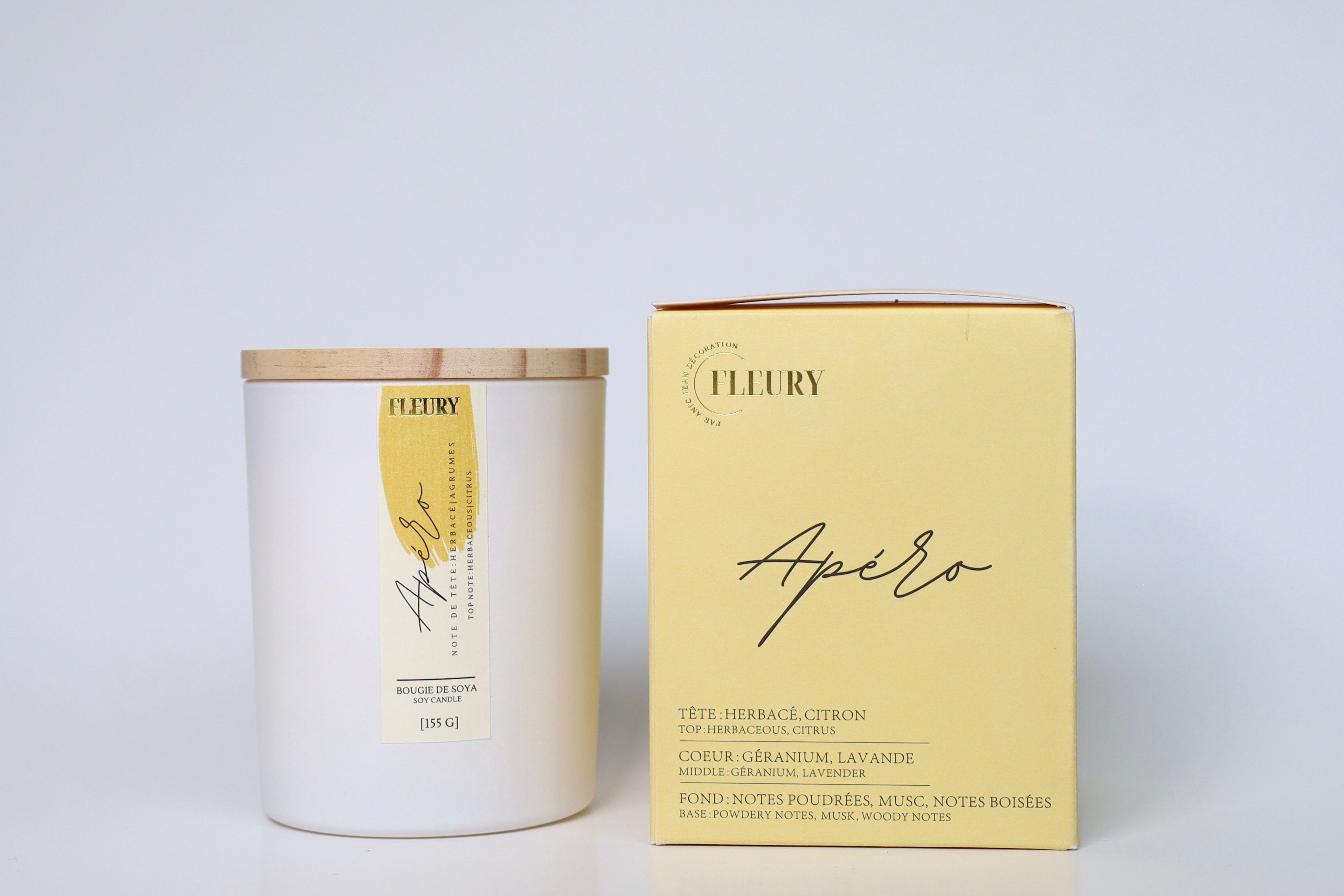 Bougie Apéro aux notes de citron et lavande Fleury