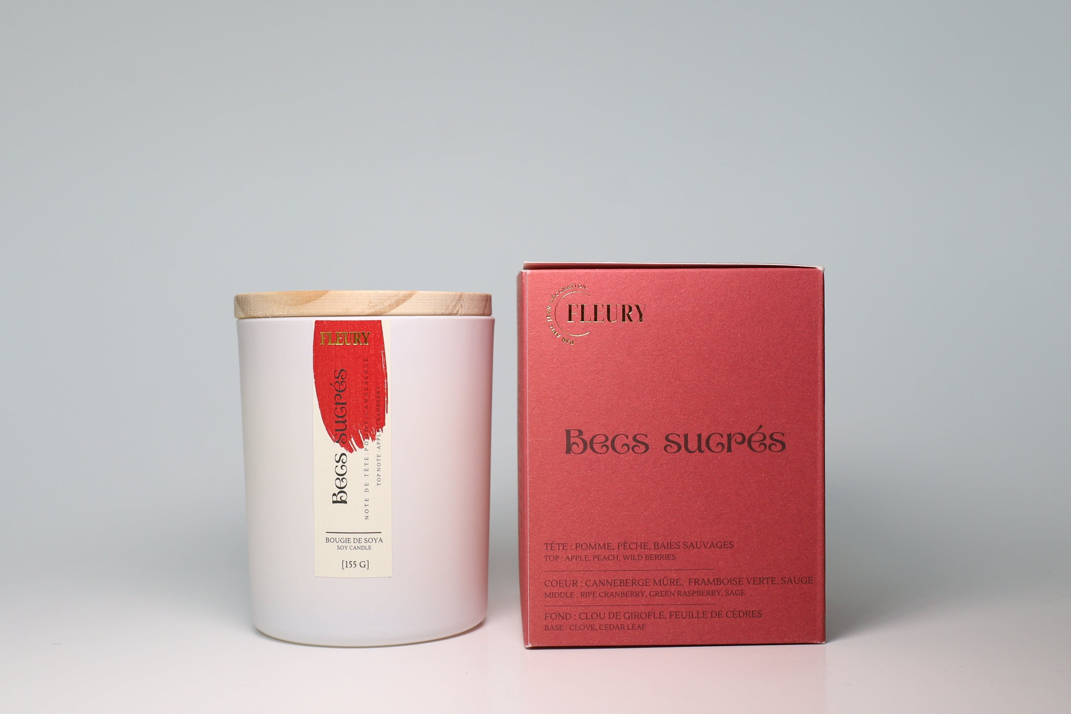 Bougie Becs sucrés aux notes de pomme et canneberge Fleury