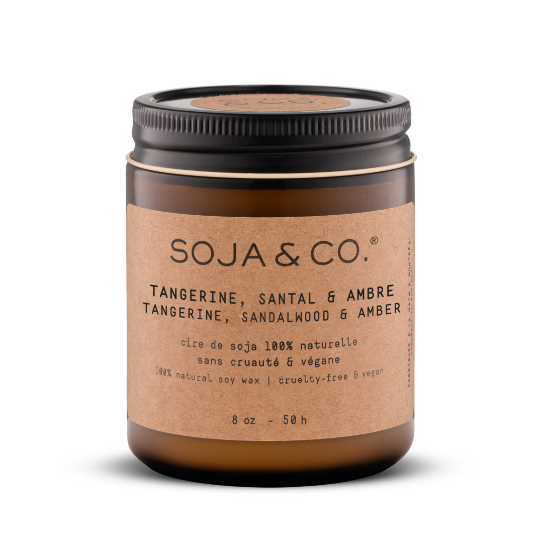 Bougie Tangerine, santal et ambre SOJA&CO