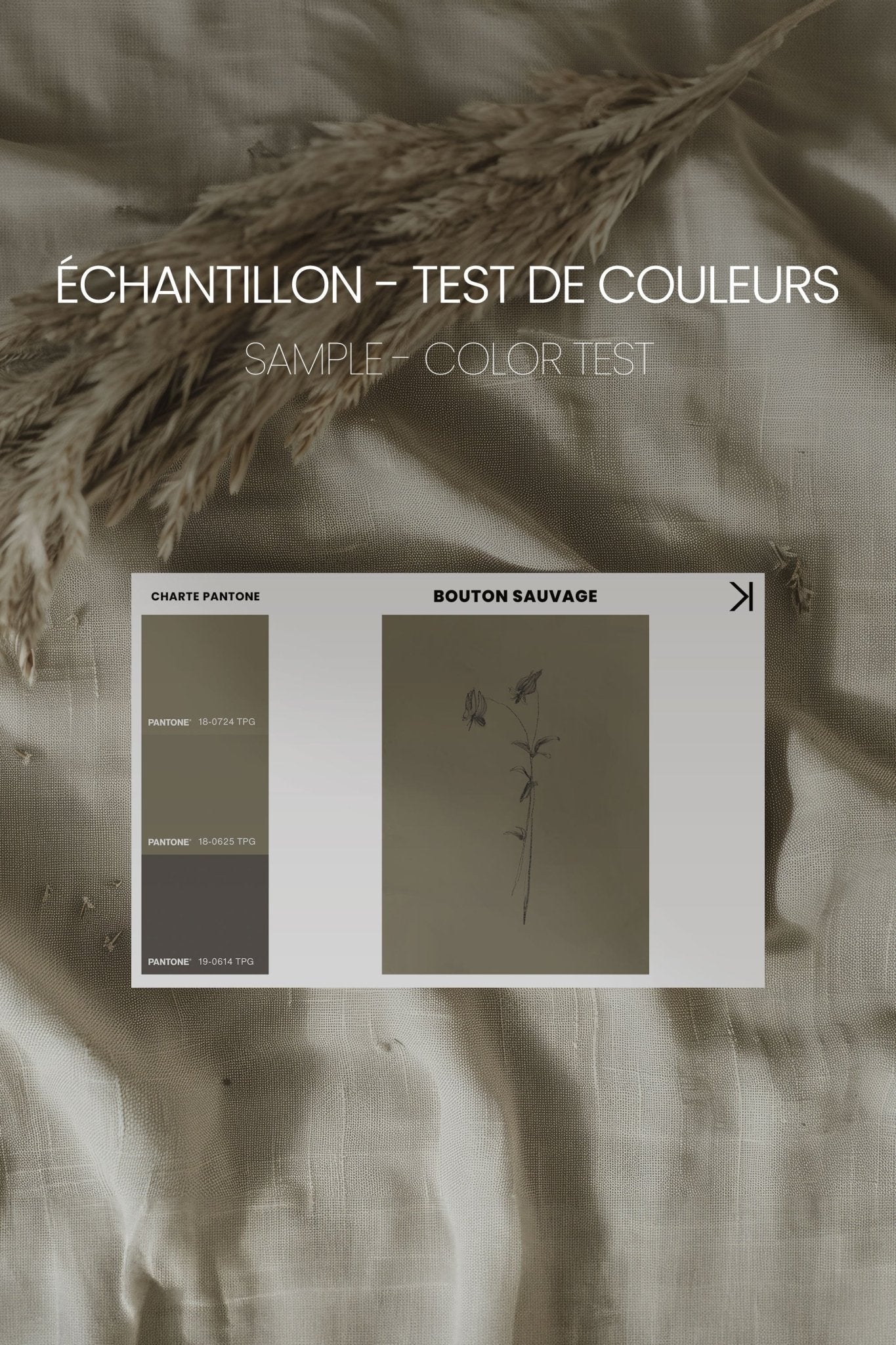 BOUTON SAUVAGE, Oeuvre sur toile étirée - Les Trouvailles de JustinecanvasOleka CanvasÉchantillon - Test de couleursSans Cadre - Monté Galerie