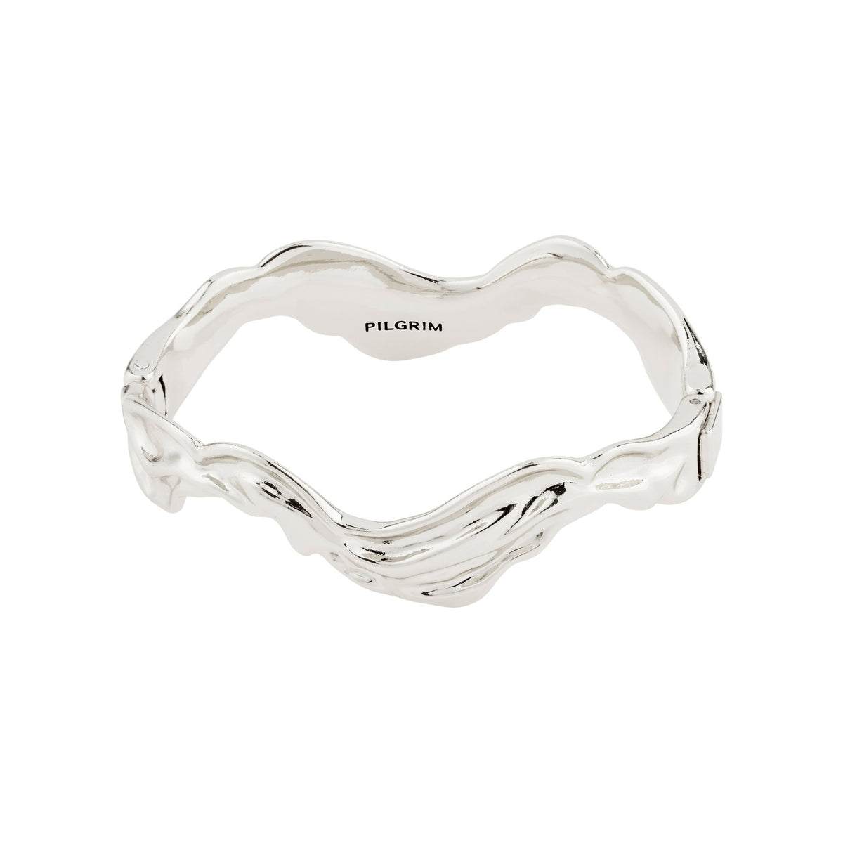 Bracelet ondulé plaqué argent Pilgrim, forme ondulée effet marbré
