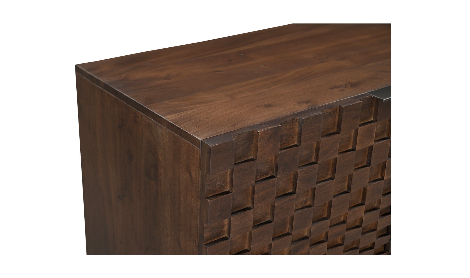 Buffet Brampton | Bois d’acacia massif | Motif géométrique 3D