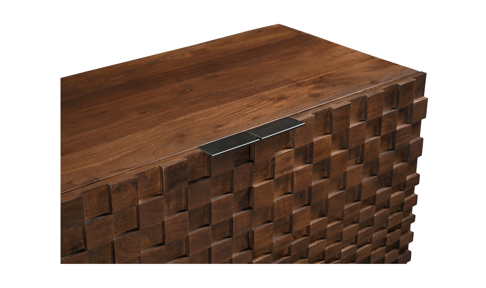 Buffet Brampton | Bois d’acacia massif | Motif géométrique 3D