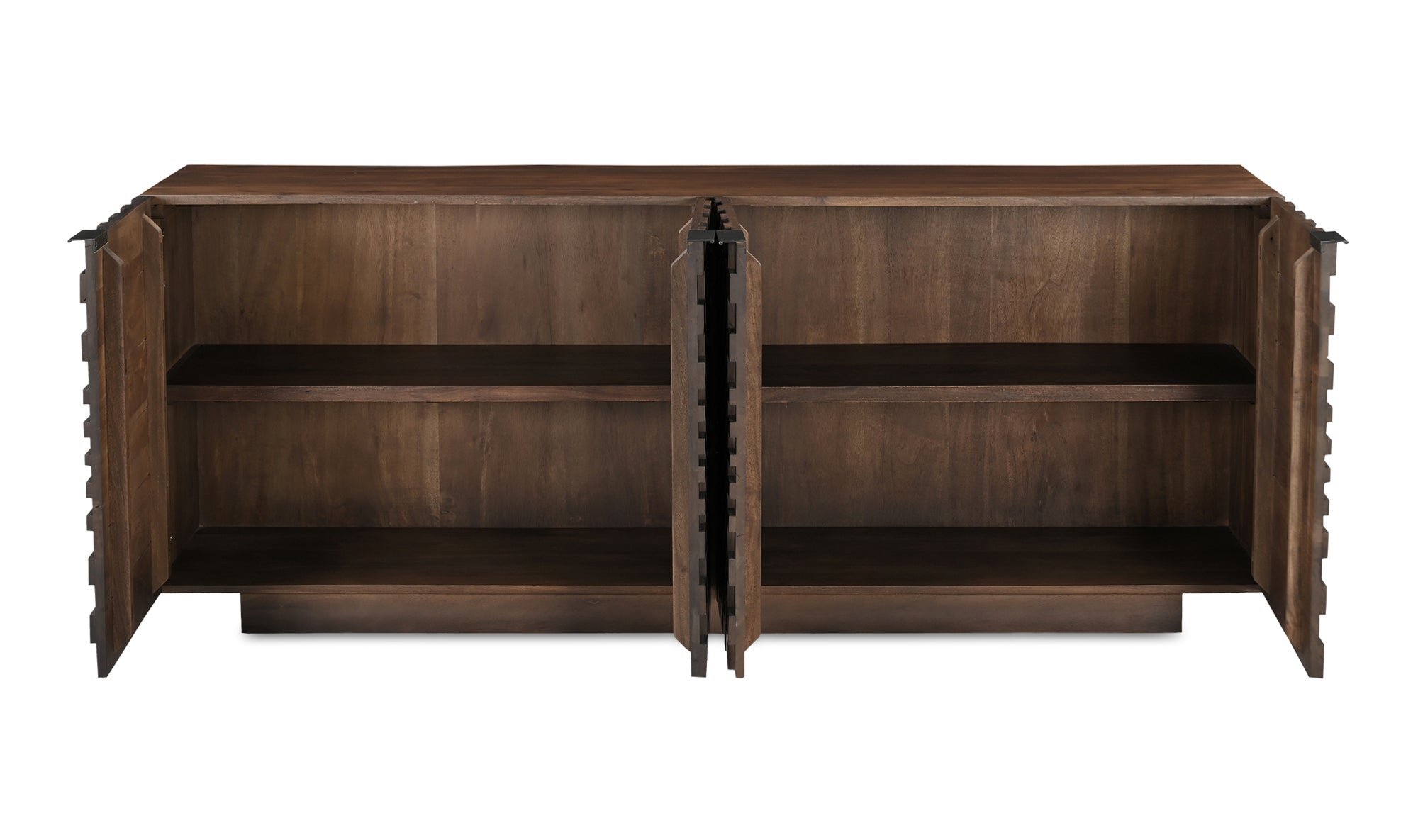 Buffet Brampton | Bois d’acacia massif | Motif géométrique 3D
