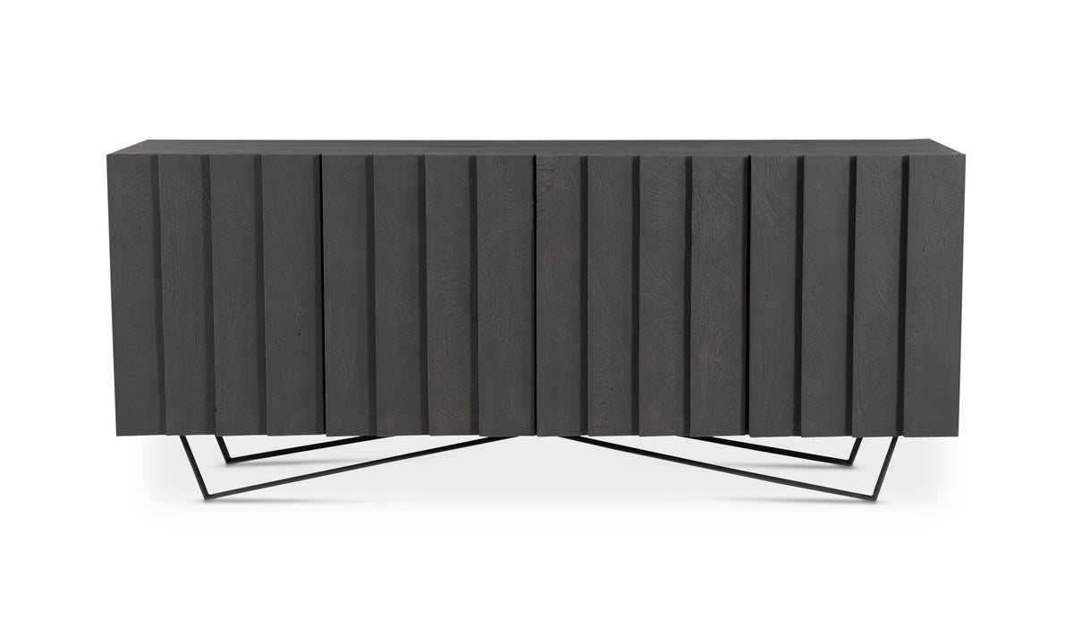 Buffet Rotterdam bois de manguier massif foncé fond blanc