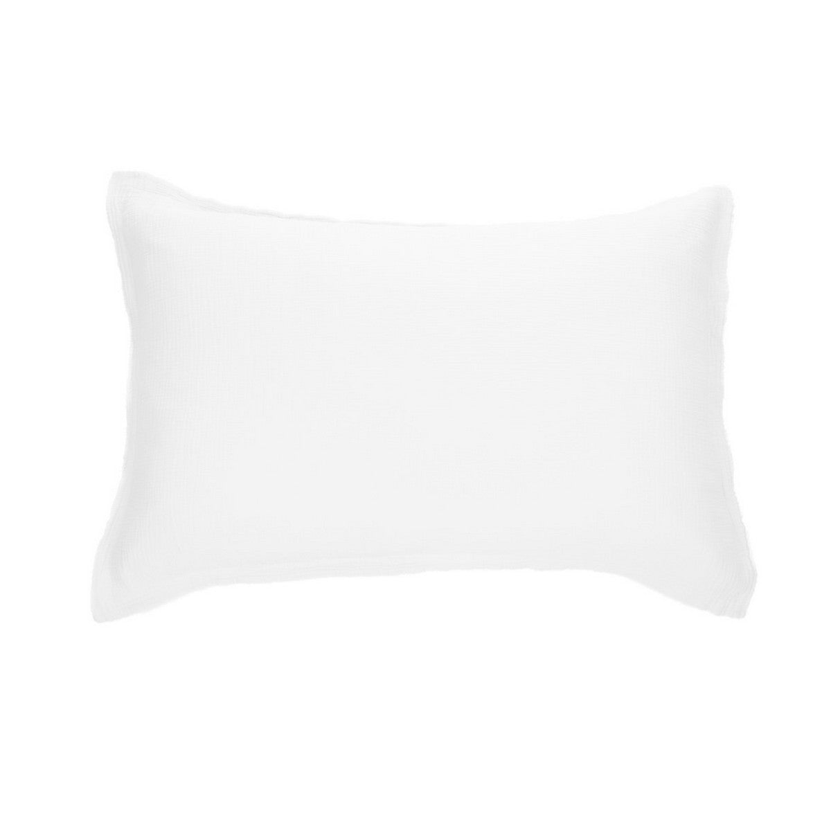 Housse d’oreiller en lin blanc, forme rectangulaire