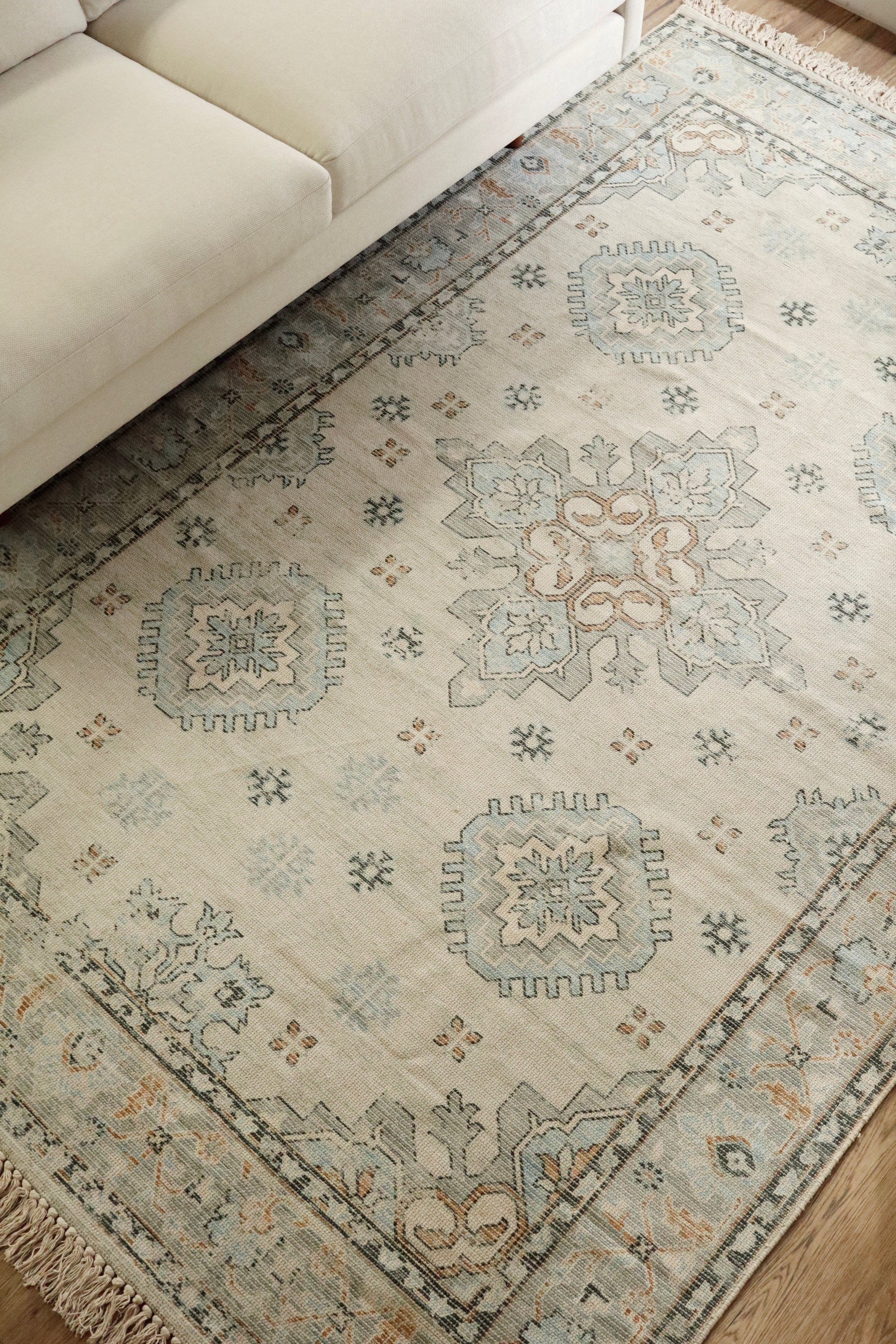 Tapis Azura Style Turc Vintage en Coton Recyclé | 274 x 183 cm