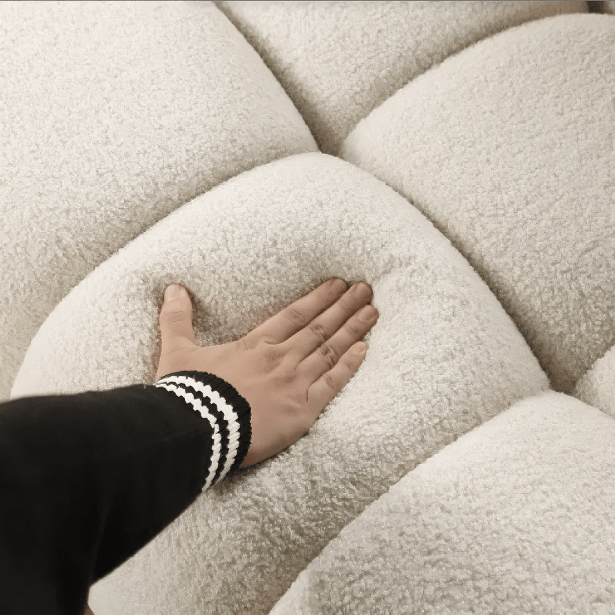 Canapé bouclé marshmallow | 3 places | 2 teintes disponibles - Les Trouvailles de JustineFurnitureSLOTH NationBeige