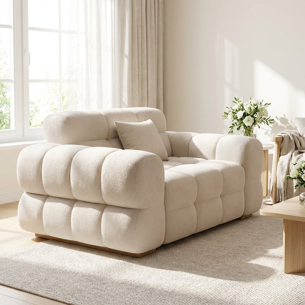 Canapé en tissu Vancouver | Microfibre givrée | Revêtement anti - taches | Cadre en bois massif - Les Trouvailles de JustinesofaAltera120cm