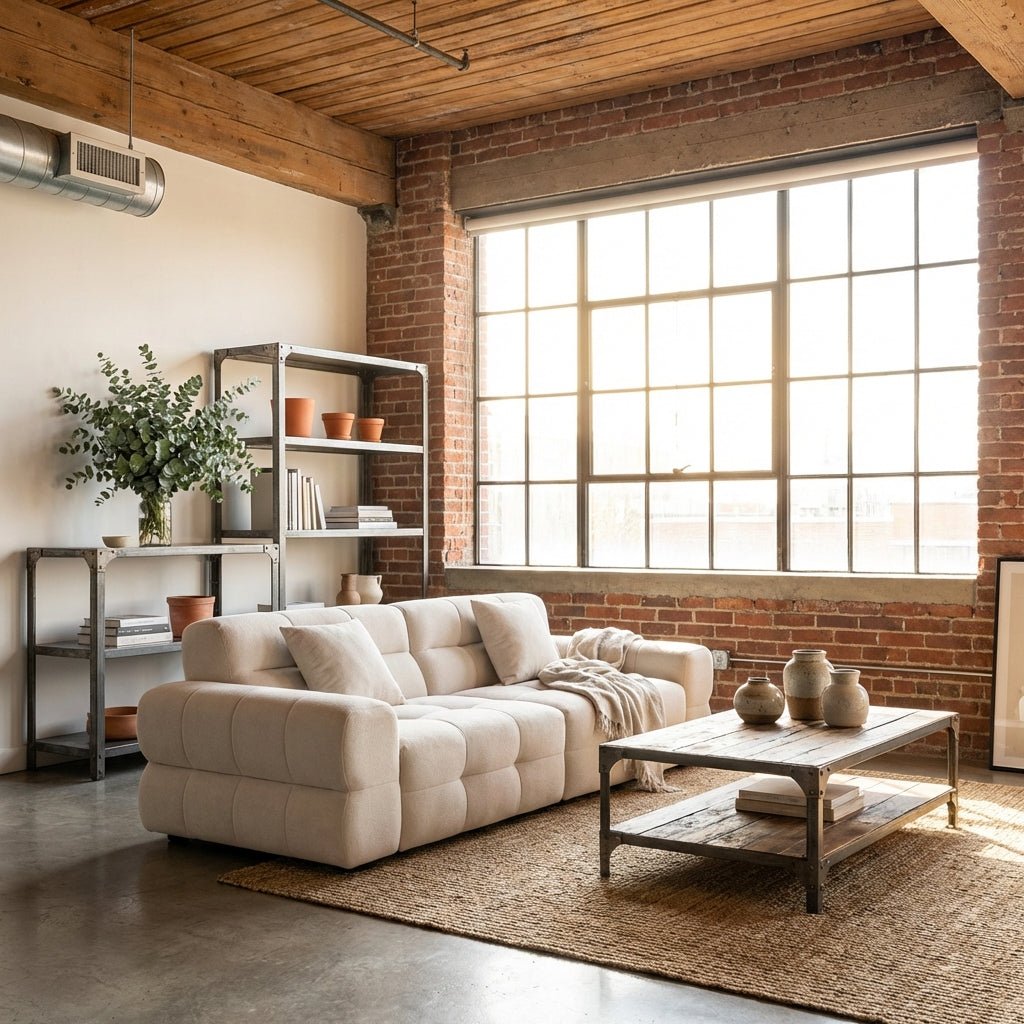 Canapé en tissu Vancouver | Microfibre givrée | Revêtement anti - taches | Cadre en bois massif - Les Trouvailles de JustinesofaAltera120cm