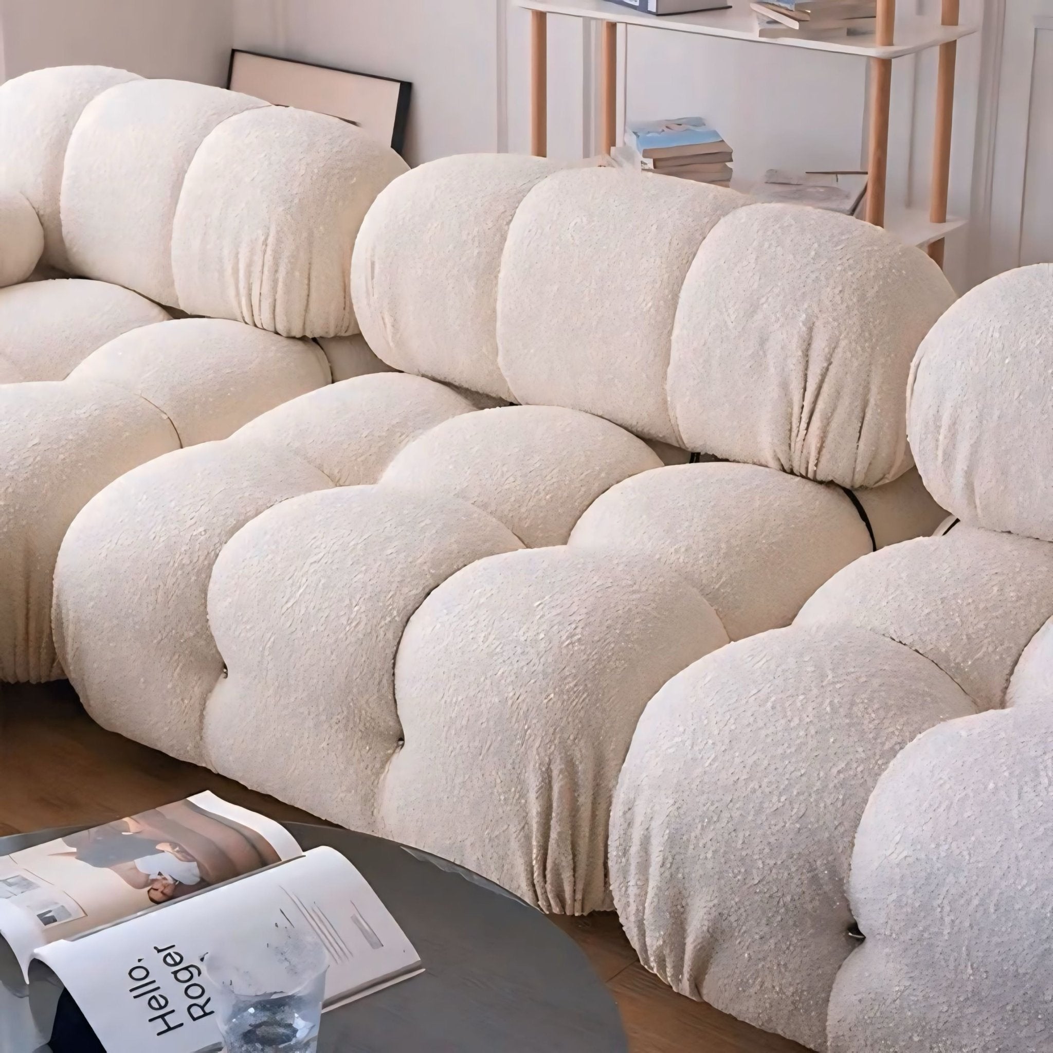 Canapé Minita | Velours ou bouclé | Modulable - Les Trouvailles de JustineNisu HomePoufBouclé