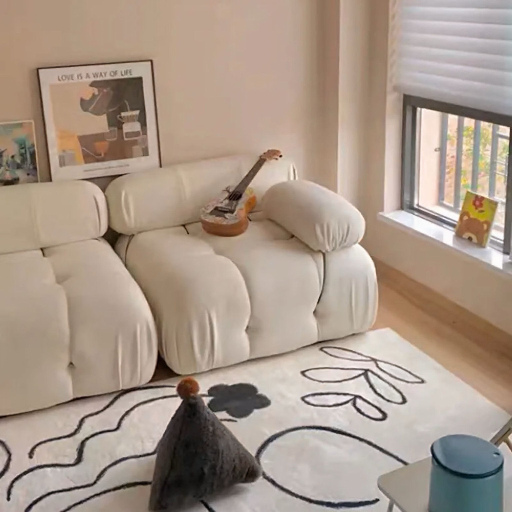 Canapé Minita | Velours ou bouclé | Modulable - Les Trouvailles de JustineNisu HomePoufBouclé