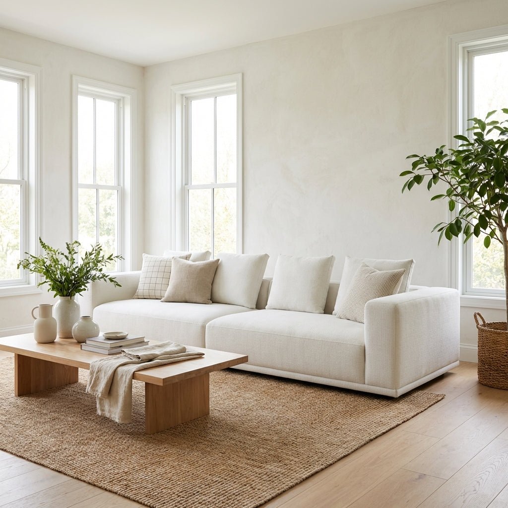 Canapé Nordic en tissu de coton et lin | Design nordique, élégant & durable - Les Trouvailles de JustinesofaAltera220 cm de longueur