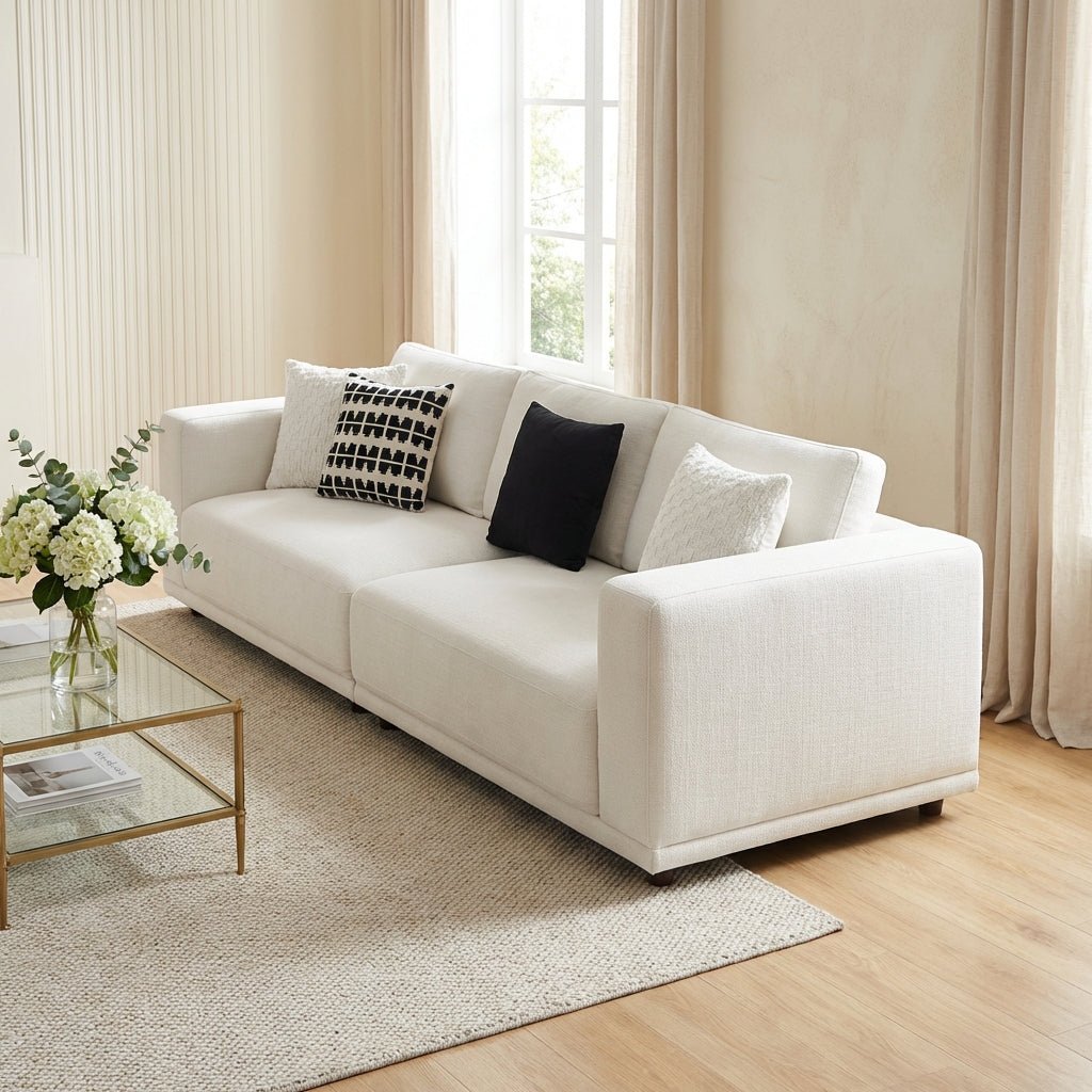 Canapé Nordic en tissu de coton et lin | Design nordique, élégant & durable - Les Trouvailles de JustinesofaAltera220 cm de longueur